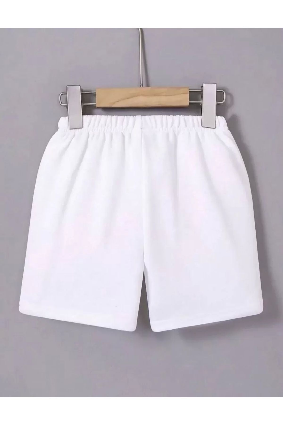 AE Stil Kadın Beli Lastikli Mini Düz Şort - Beyaz