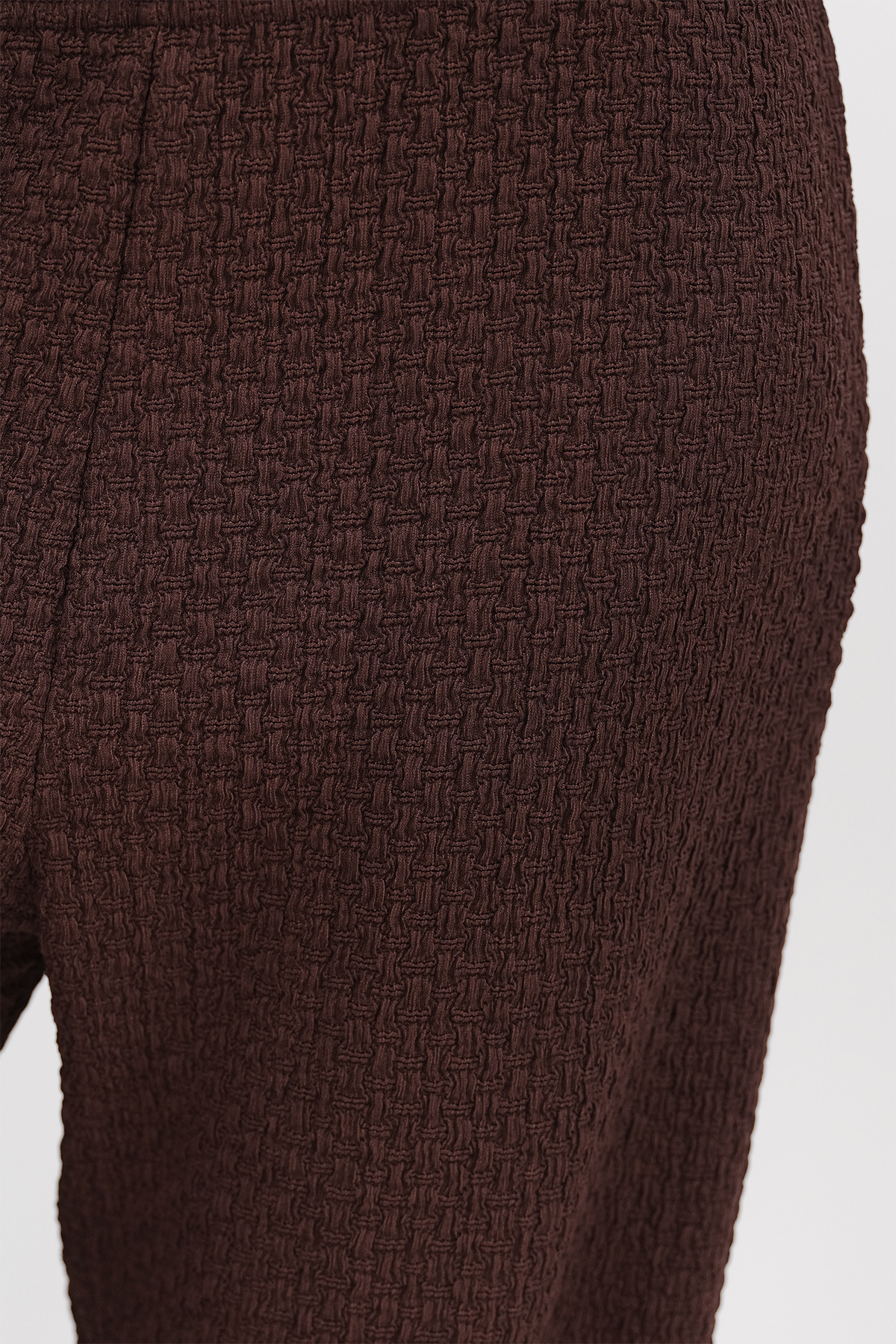 Addax-Textured Wide Leg Trousers with Elastic Waist Pn326-T2 3
