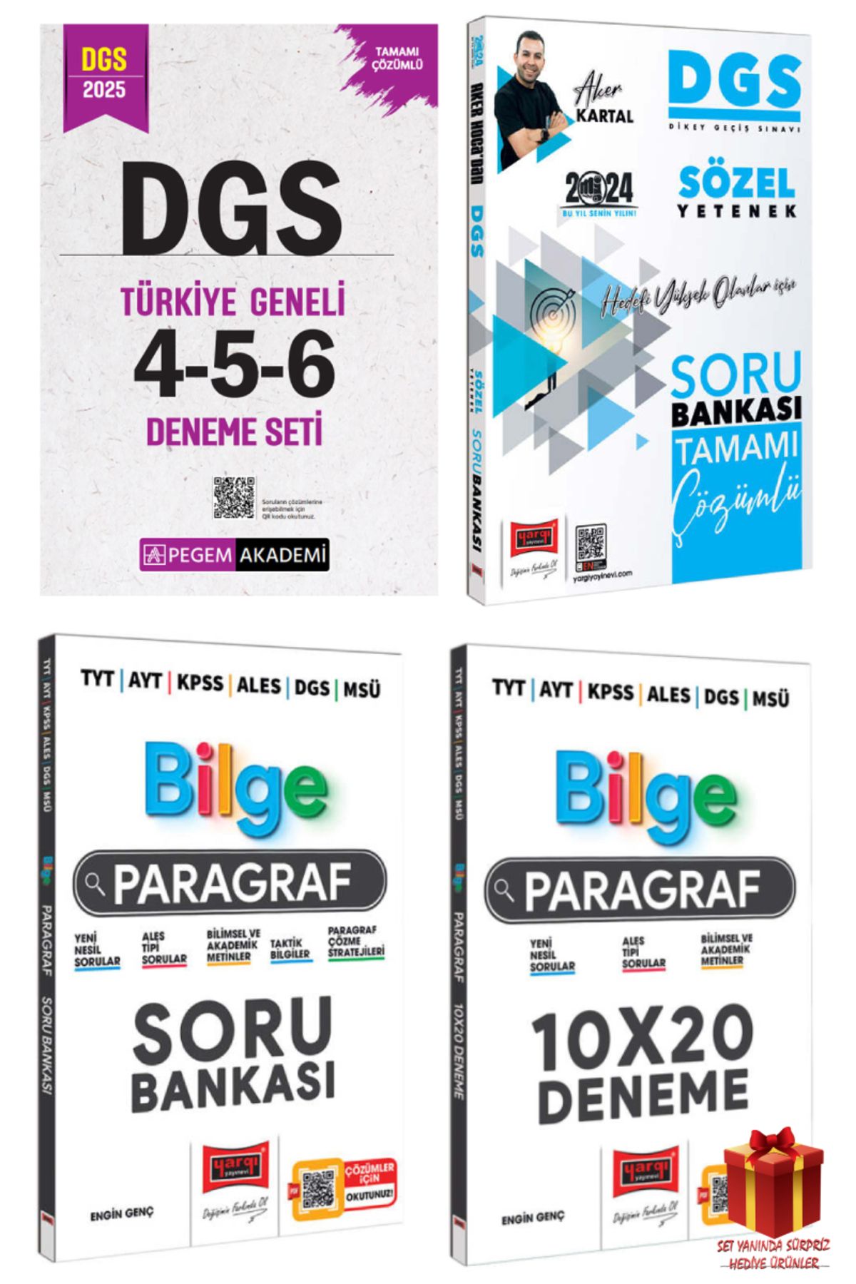 Pegem Akademi Yayıncılık 2025 Pegem DGS Türkiye Geneli Deneme Sınavları+Yargı DGS Sözel Soru Bankası+Paragraf SB+Deneme