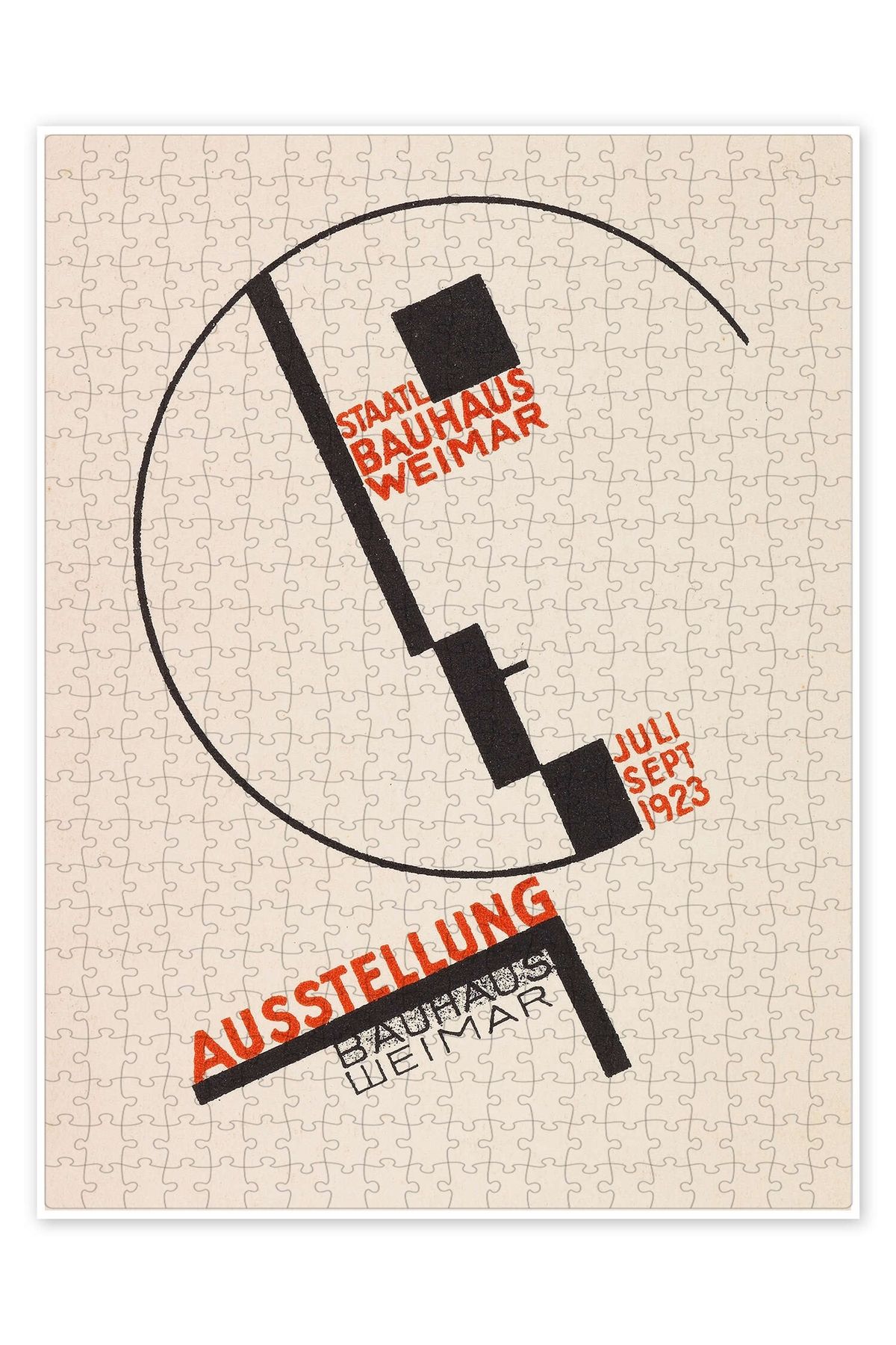 Jeronkarji Sergi Bauhaus Weimar, Kartpostal, 1923 500 Parça Puzzle Yapboz Bohem Soyut Sanat Temalı