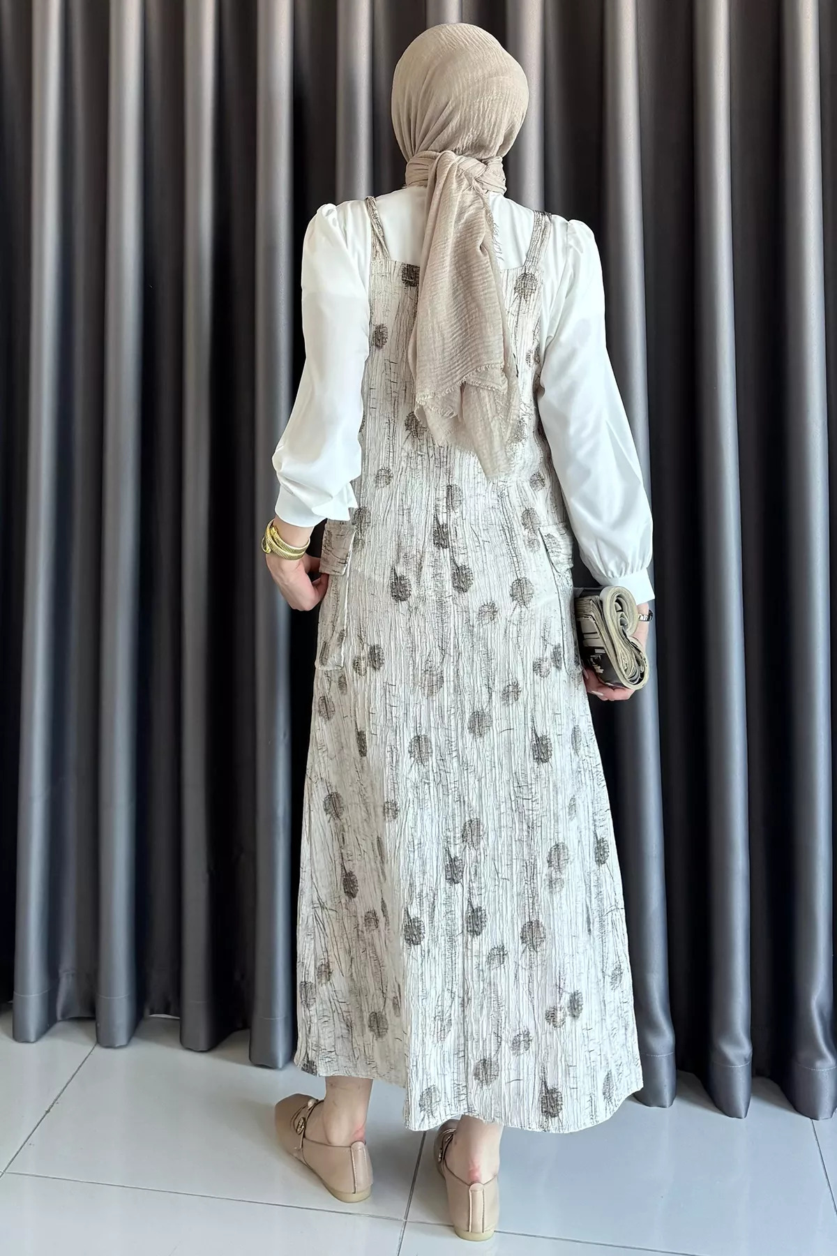 julude-Stone Hijab Shirt Salopet Double Set 4