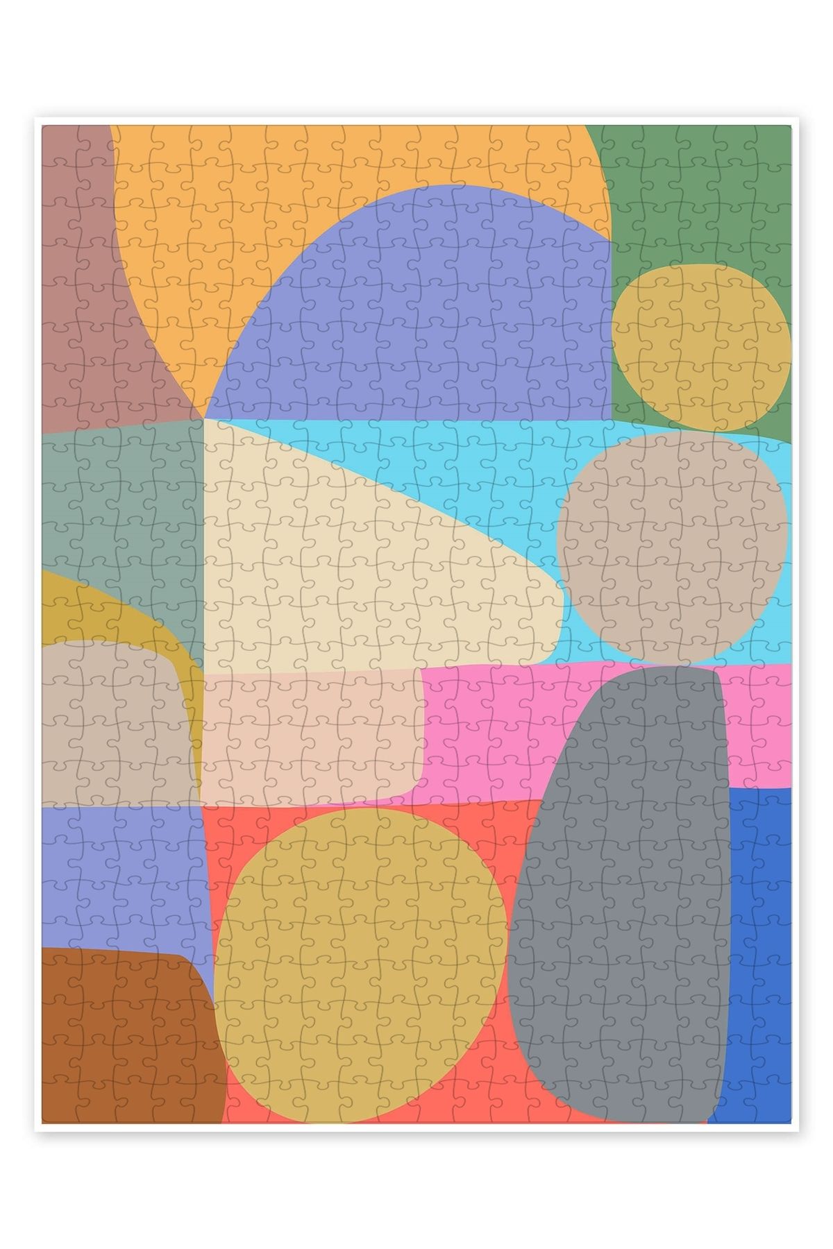 Jeronkarji Renkli Soyut Geometrik Şekiller Kompozisyon 500 Parça Puzzle Yapboz Bohem Soyut Sanat Temalı