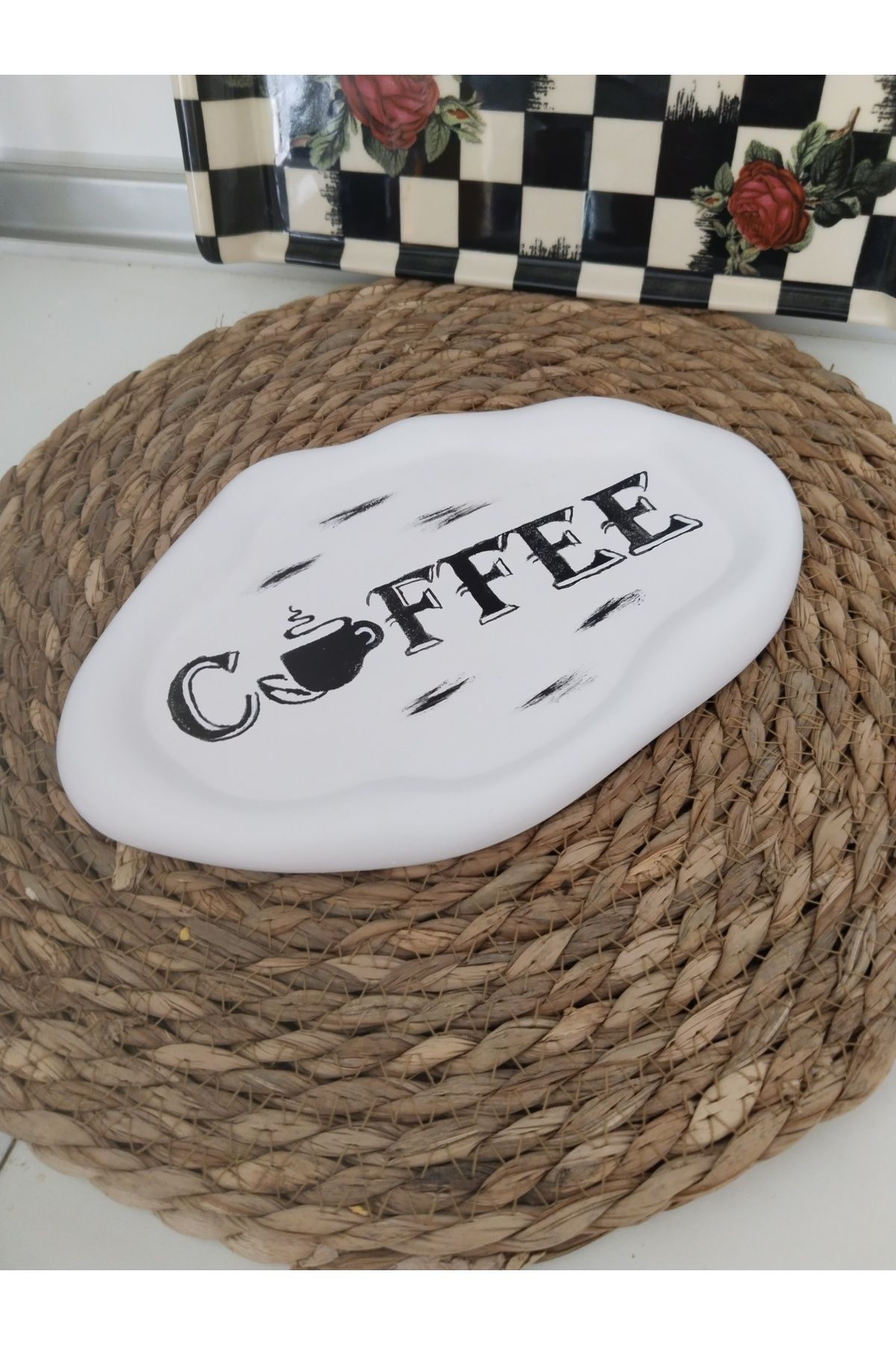 Dore hobi CAFEE yazılı bulut tepsi