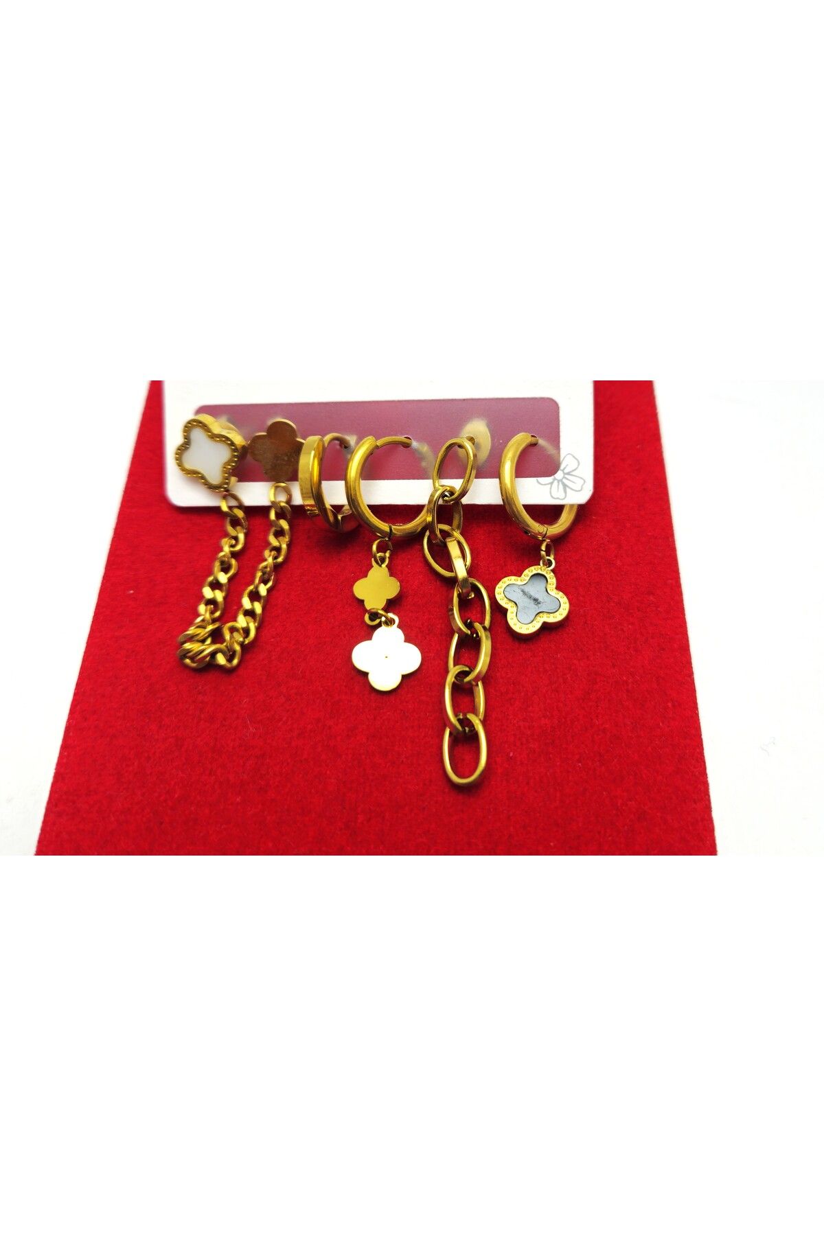 SOFT Gold Renk Çelik 6'lı Set Küpe