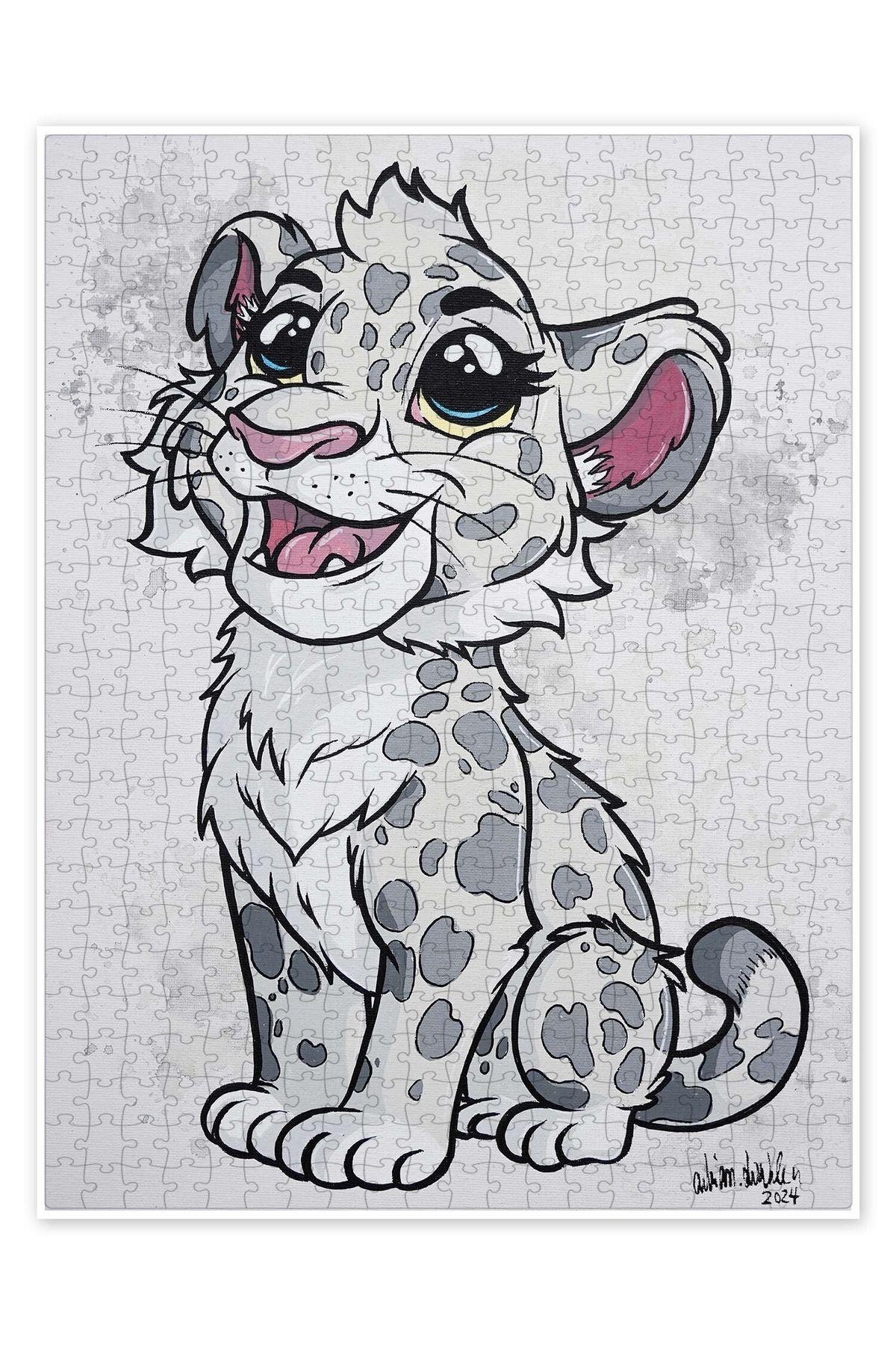 Jeronkarji Kar Leoparı 500 Parça Puzzle Yapboz Çocuklar için Neşeli Hayvan Temalı
