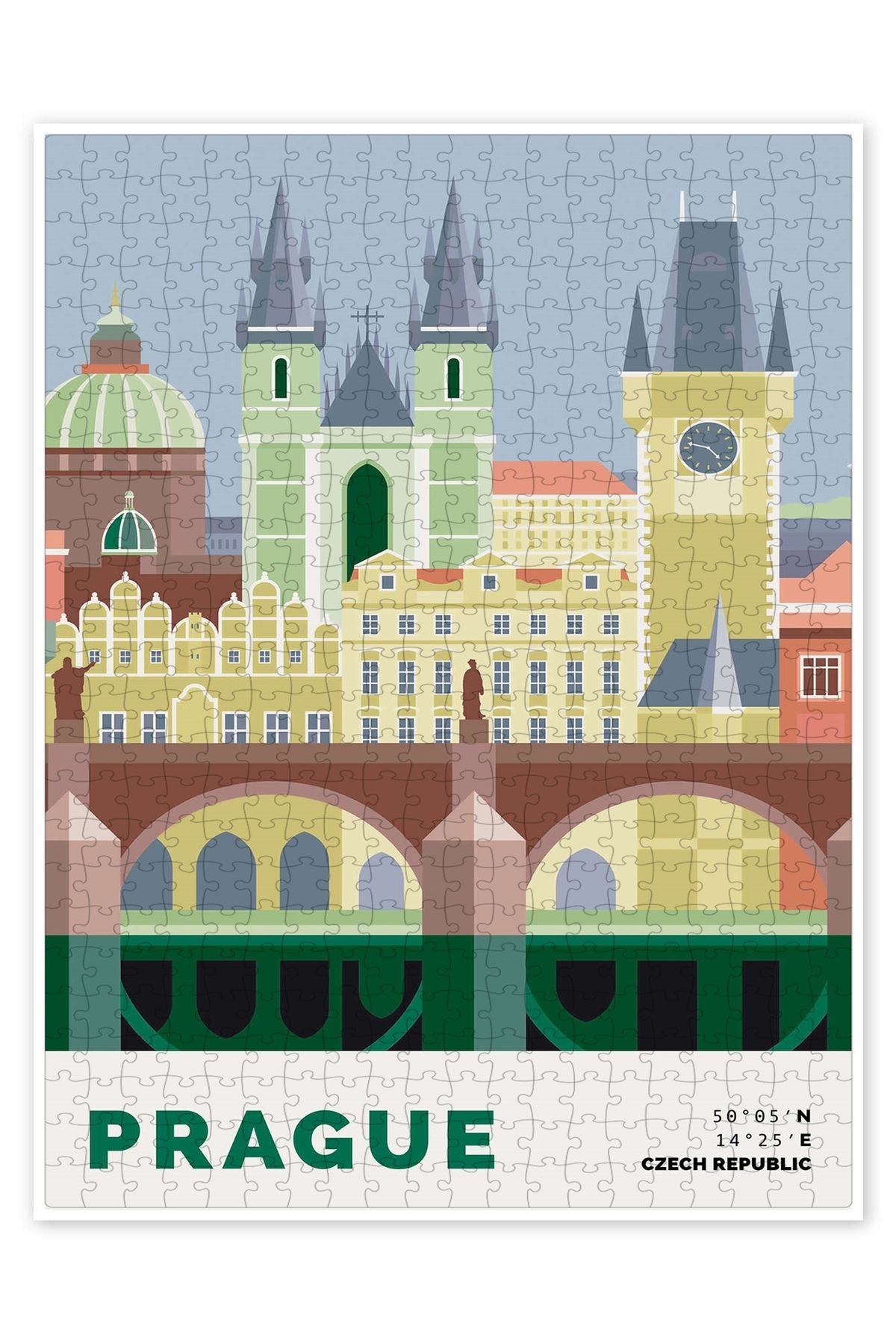 Jeronkarji Prag Skyline 500 Parça Puzzle Yapboz Şehir Manzara Temalı Hobilik