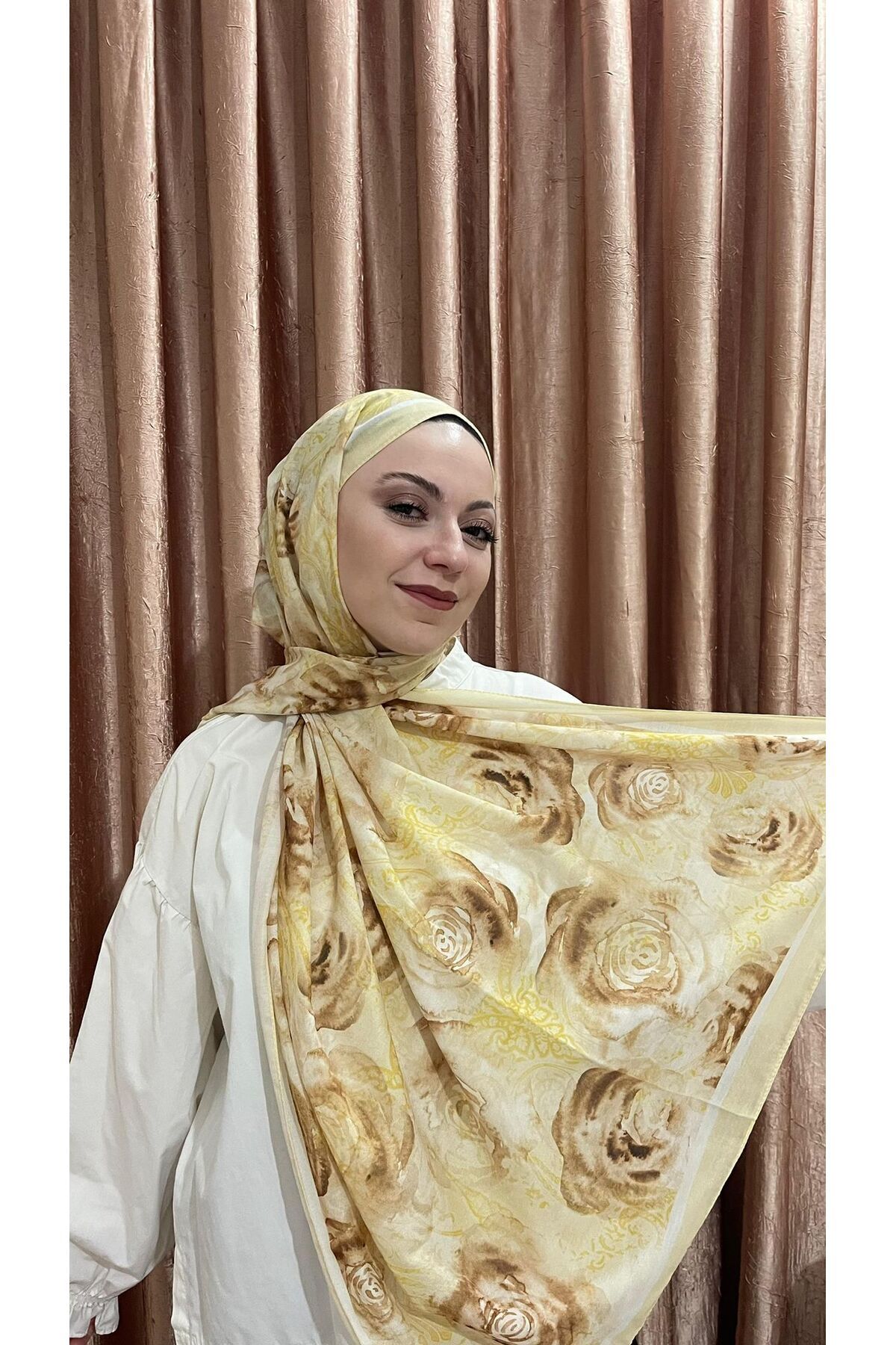 MODA MİNELEŞARP ROSE SERİSİ SOFT ŞAL - SARI RENK