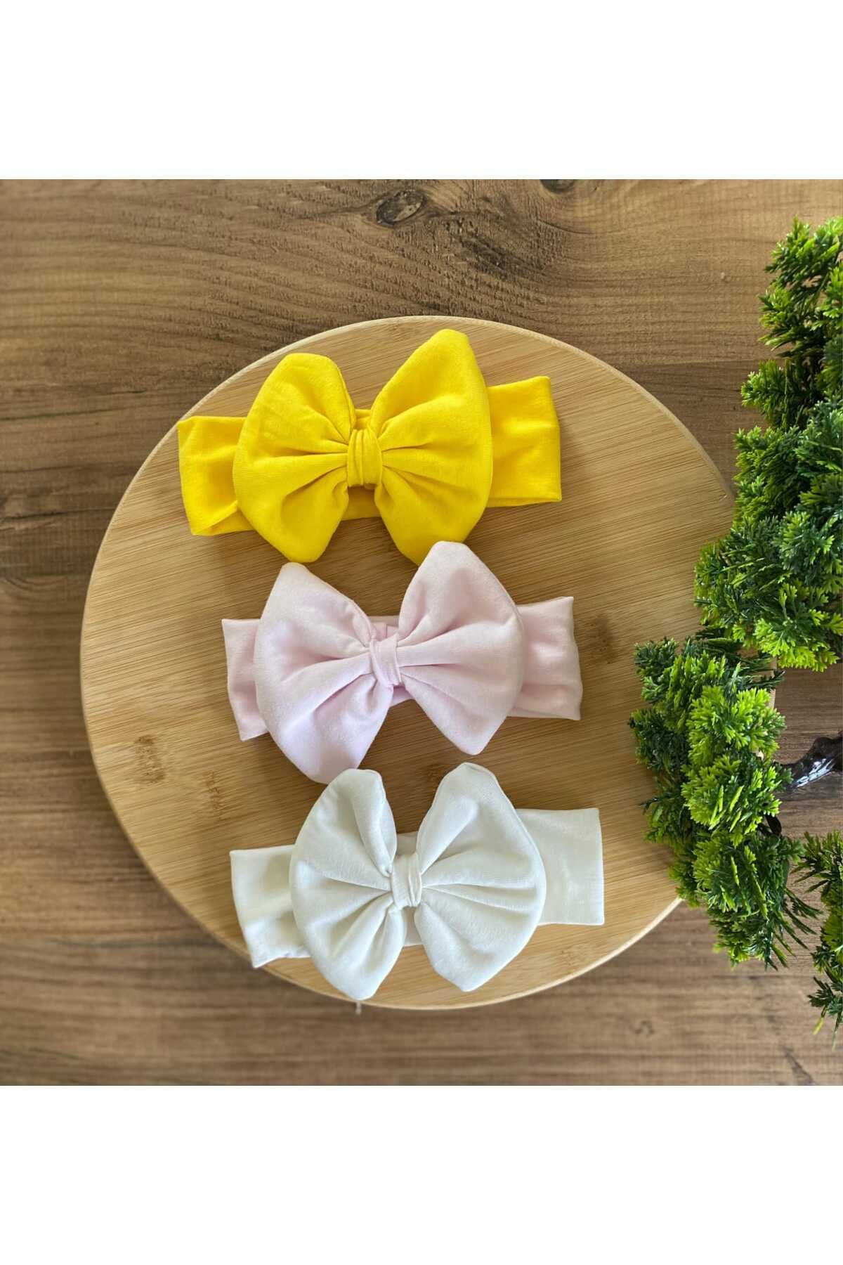 KAYRASTORETESETTÜR Bebeğin İçin En Konforlu Bandana Seti, 0-3 Yaş Yazlık Penye Fiyonk Bebek Bandana