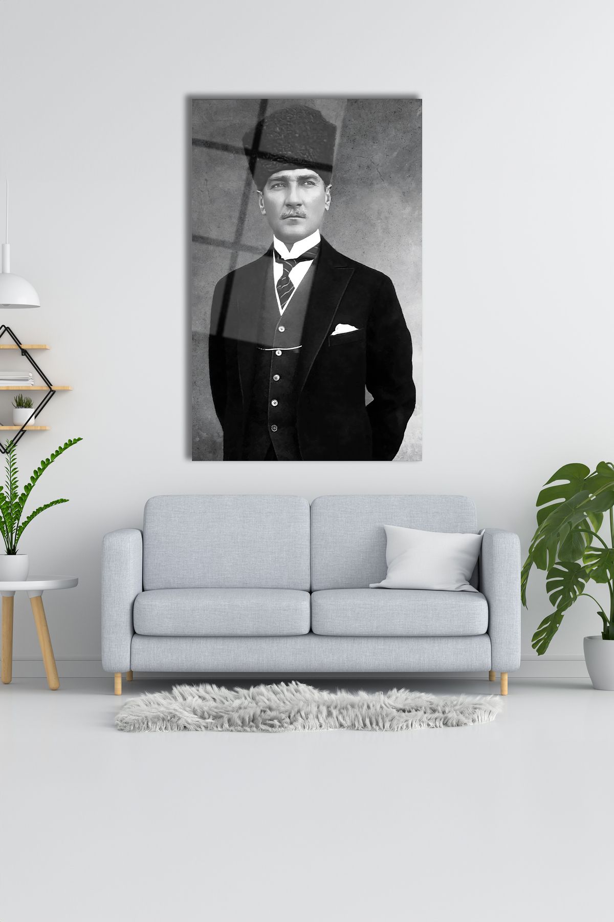 Mhawk Atatürk Cam Tablo Ev ve Ofis Hediyelik Duvar Dekoru