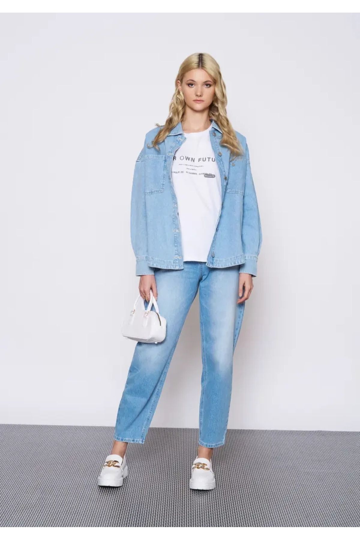 EUROFASHION Açık Mavi Denim Ceket