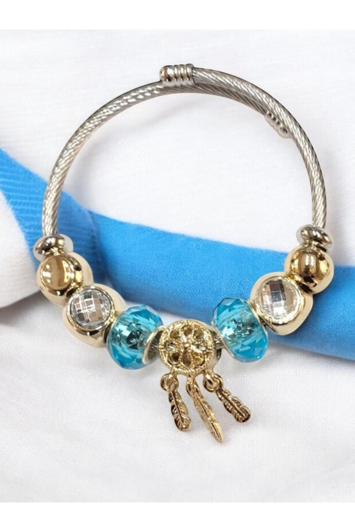 Luna Barella Mavi Kristal Dreamcatcher Bileklik – Ferahlatıcı ve Etkileyici Tasarım