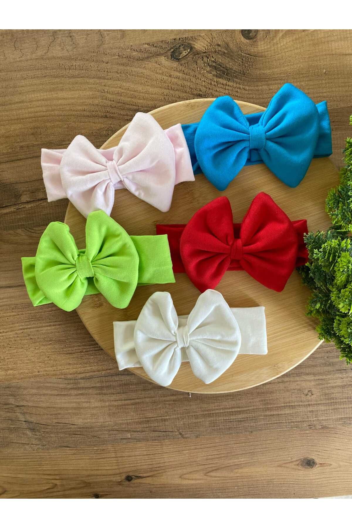 KAYRASTORETESETTÜR Bebeğin İçin En Konforlu Bandana Seti, 0-3 Yaş Yazlık Penye Fiyonk Bebek Bandana