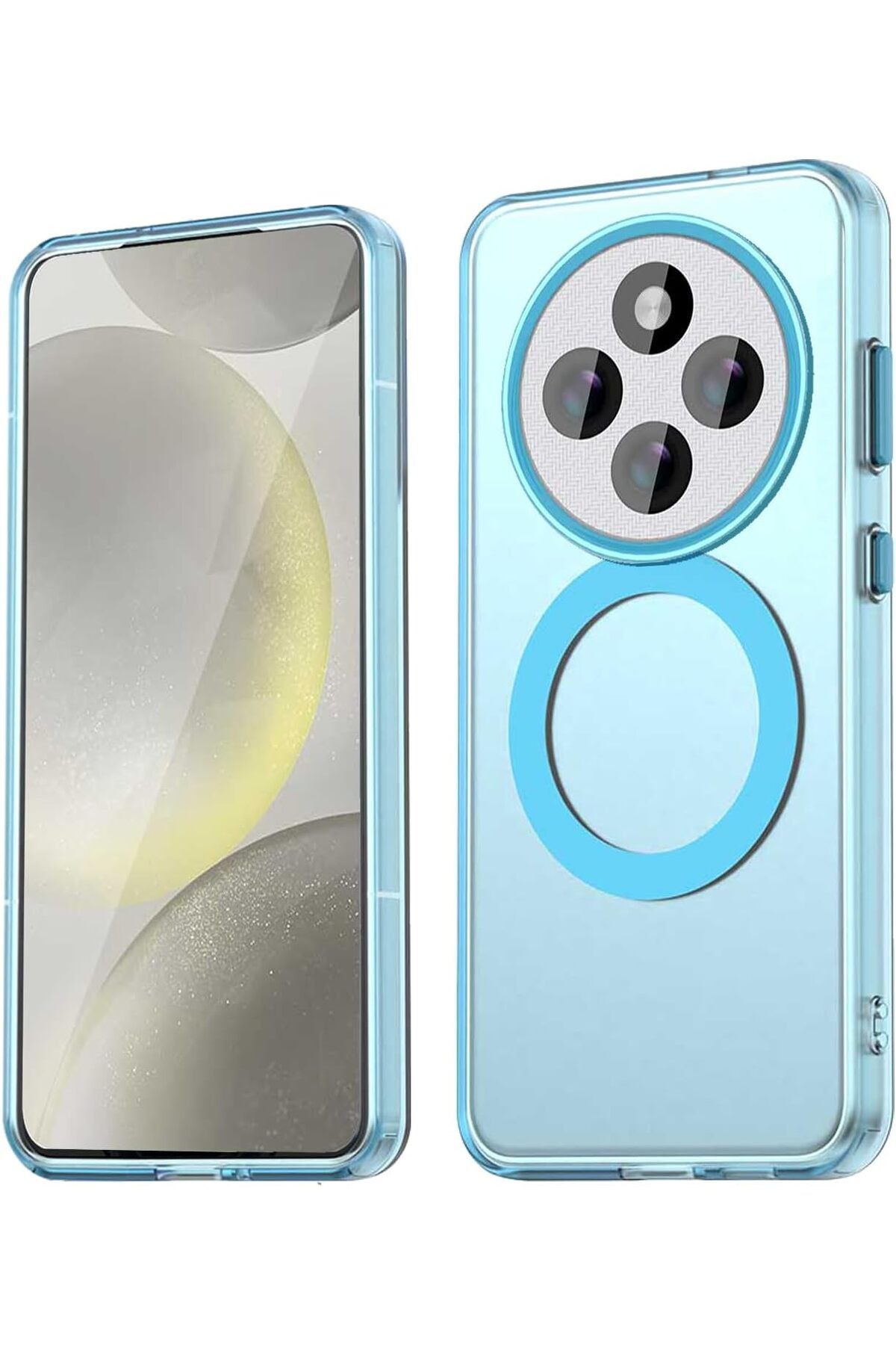 m.tk moveteck Xiaomi Redmi 14C Kılıf Kamera Çıkıntılı Mat Magsafe Halka Özellikli Kenarları Renkli Sert Kapak