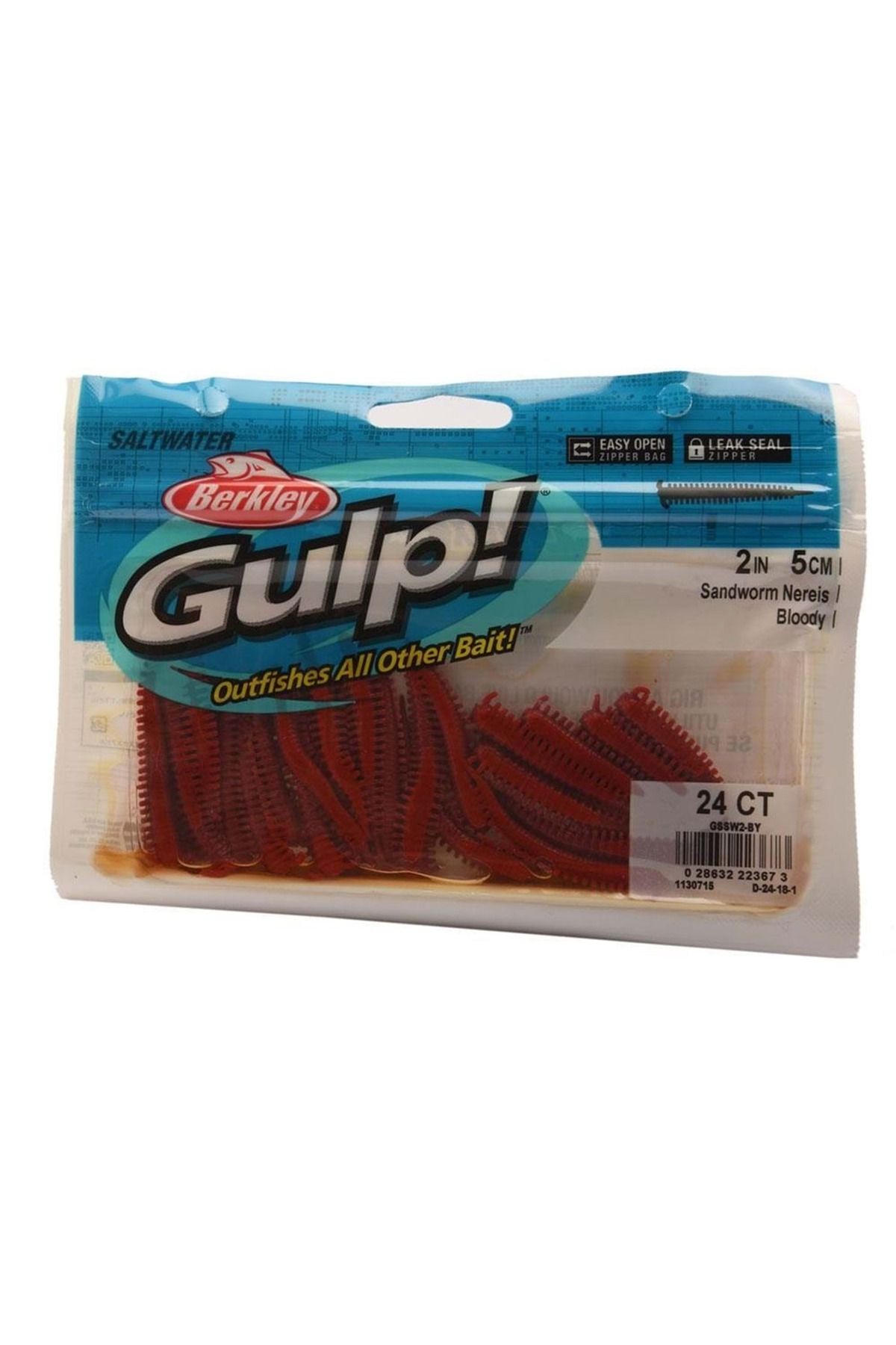 Delitay Balıkçılık Berkley Gulp Alive Sandworm 5cm LRF Silikon Kurt Bloody