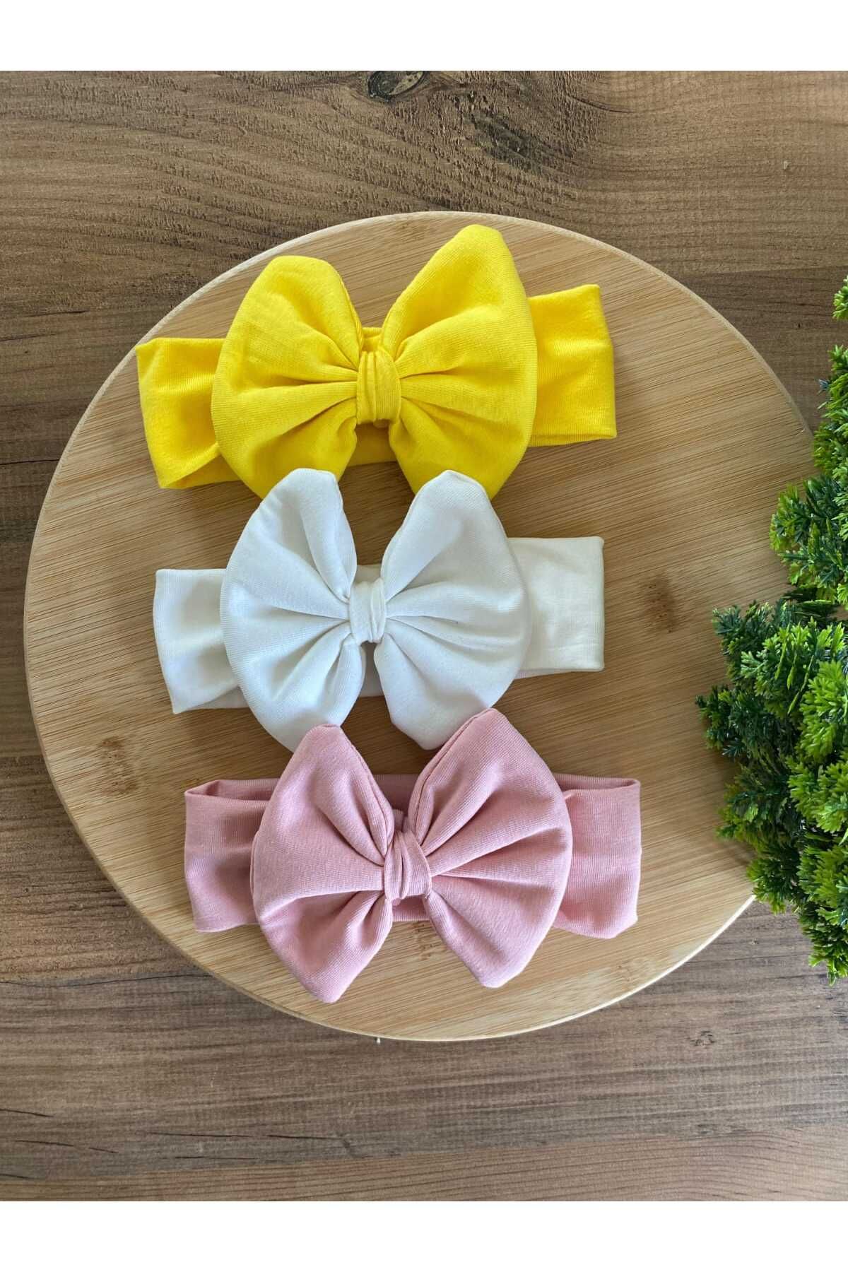KAYRASTORETESETTÜR Bebeğin İçin En Konforlu Bandana Seti, 0-3 Yaş Yazlık Penye Fiyonk Bebek Bandana