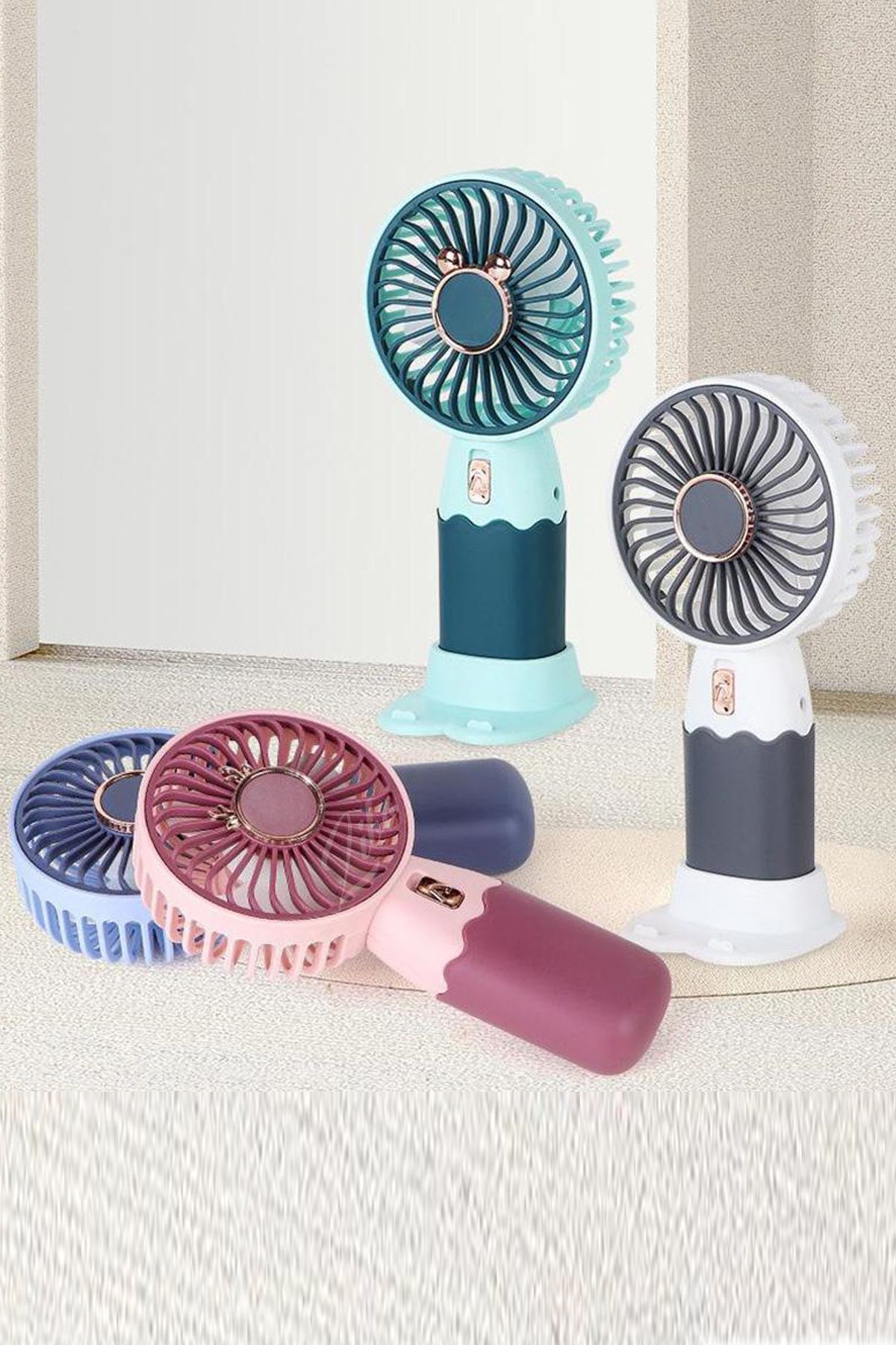 wiks Vantilatör El Fanı Masa Vantilatörü Şarjlı Mini Fan Soğutucu Pervane Taşınabilir