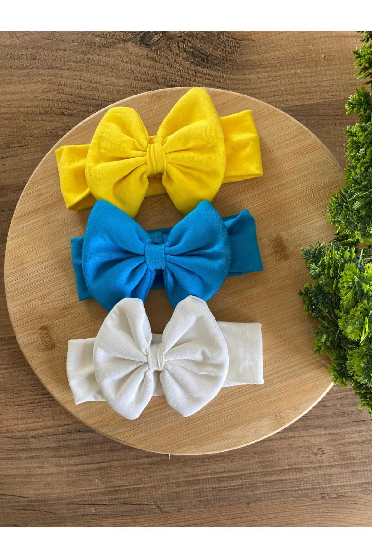 KAYRASTORETESETTÜR Bebeğin İçin En Konforlu Bandana Seti, 0-3 Yaş Yazlık Penye Fiyonk Bebek Bandana