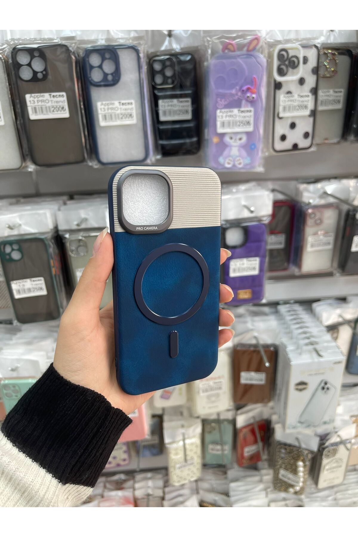 TECNOTREND Apple iphone 13/14 uyumlu deri süet dokulu magsaffe silikon kılıf