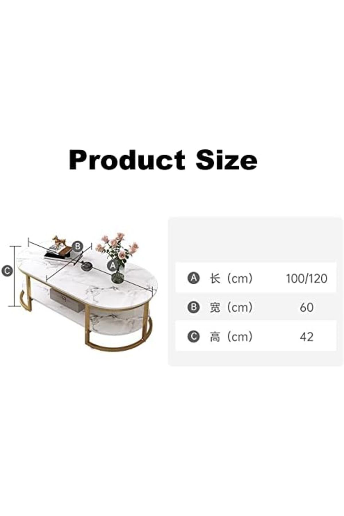 Generic-2 Tier Center Table Coffee Table, Living Room Sofa Side Table Simple Design Coffee Table Round Coffe 8