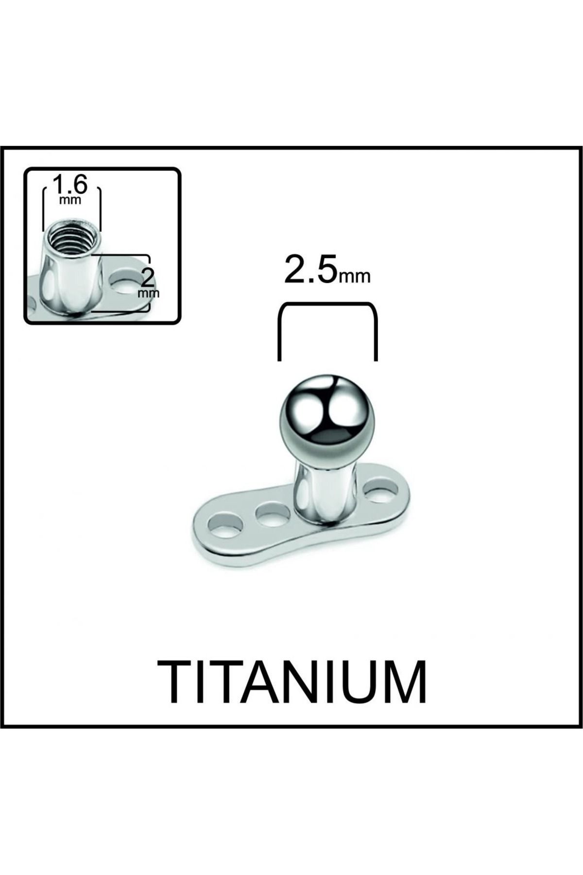 İmgeTattoo Top 2,5mm Titanyum Dermal Piercing