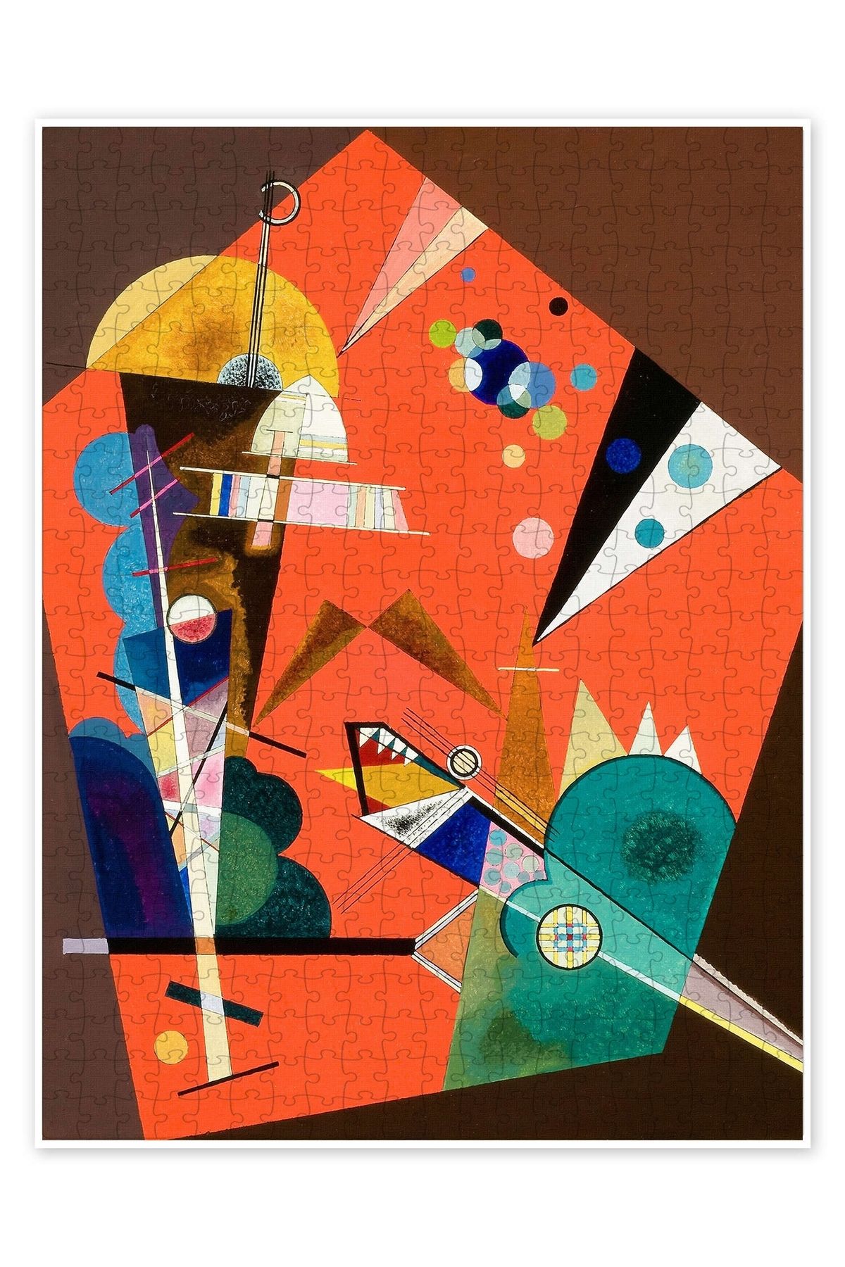 Jeronkarji Kırmızı Gerilim 500 Parça Puzzle Yapboz Bohem Soyut Sanat Temalı