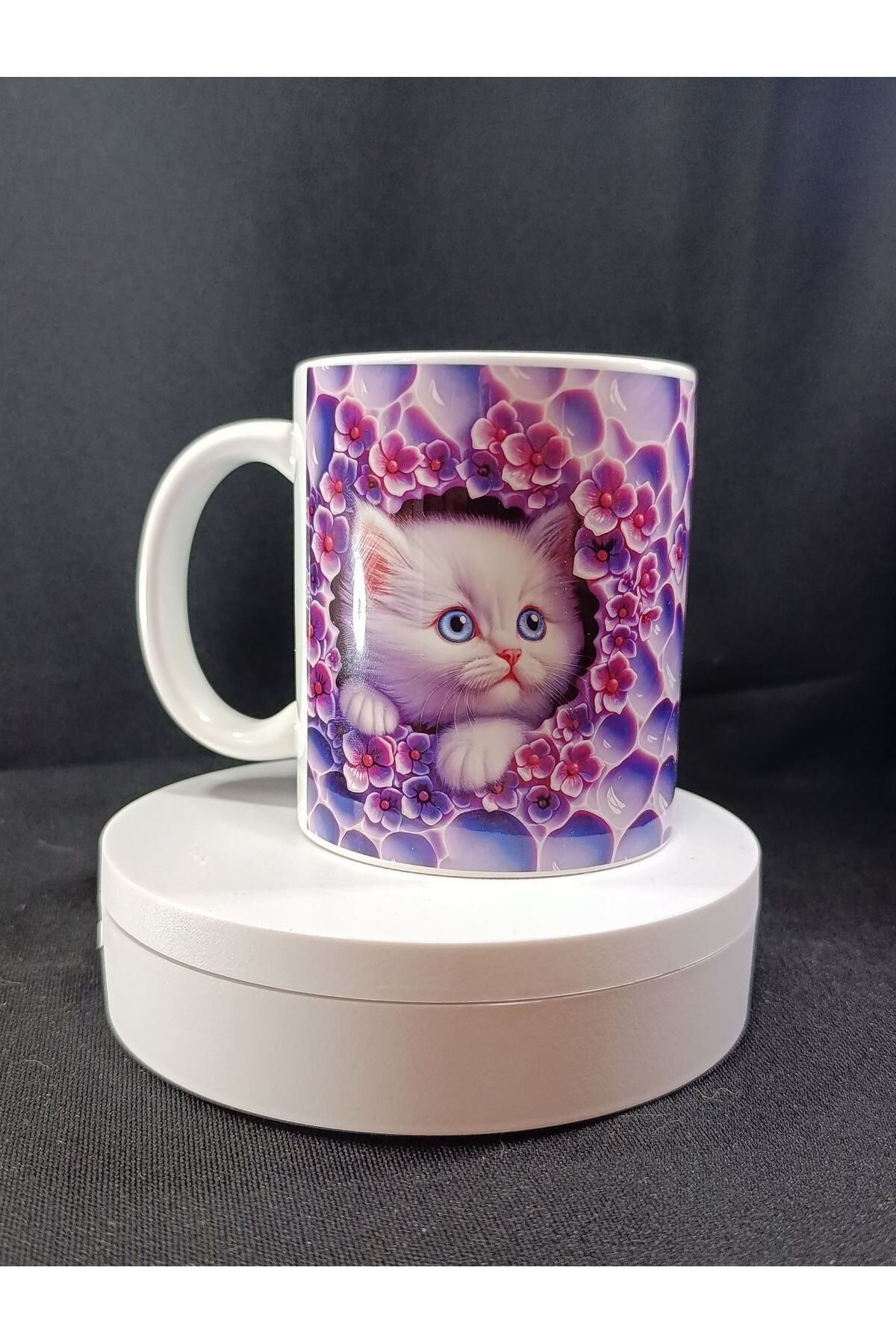 Rüyam Dizayn Minik Kedi 2 Porselen Kupa Bardak
