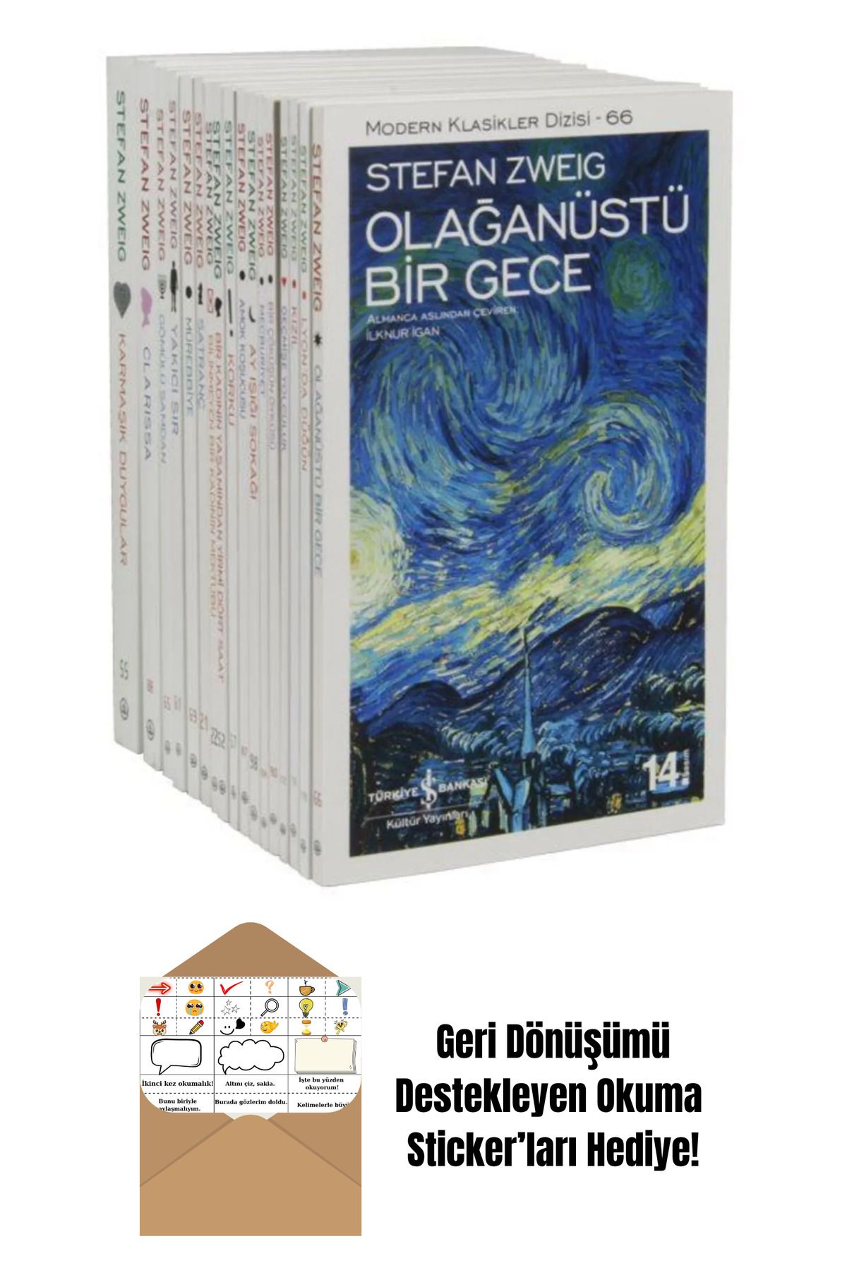 TÜRKİYE İŞ BANKASI KÜLTÜR YAYINLARI İş Bankası Stefan Zweig Kitapları 24 Kitap Set + Okuma Sticker'ları