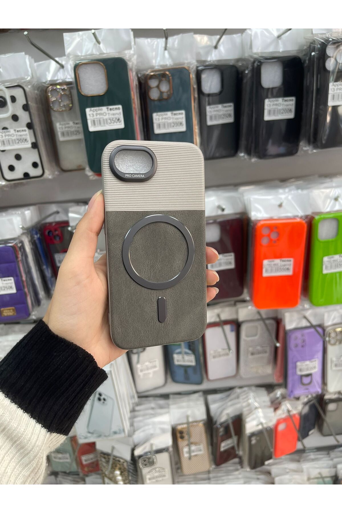 TECNOTREND Apple iphone 16 E UYUMLU DERİ SÜET DOKULU MAGSAFFE SİLİKON KILIF