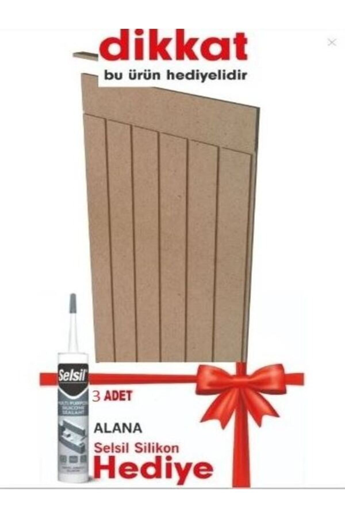 nifiart Hediyeli Dekoratif, Duvar Çıtası, Ahşap Duvar Paneli, Boyanabilir, 4mm Ham Mdf, (3 ADET), 3'lü Paket