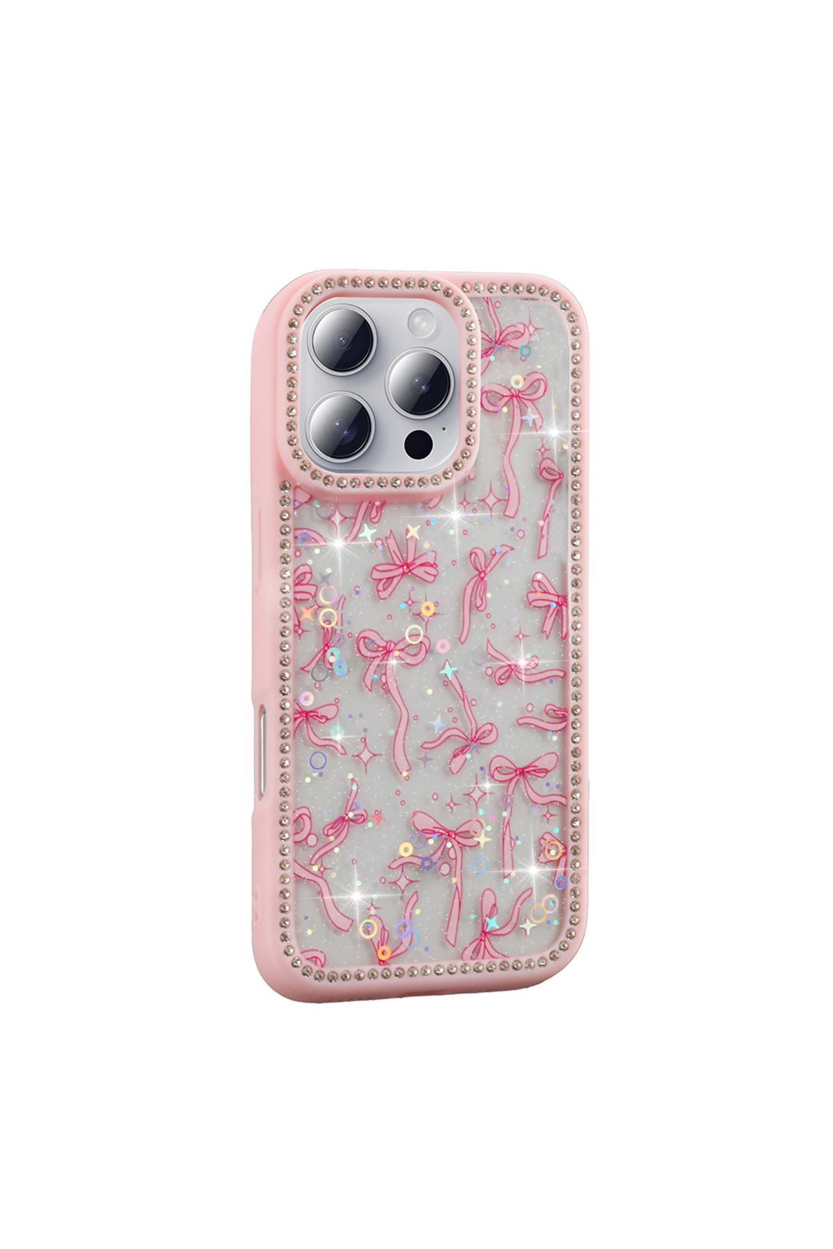 KılıfShop İphone 16 Pro Max Kılıf Azra Taşlı Simli