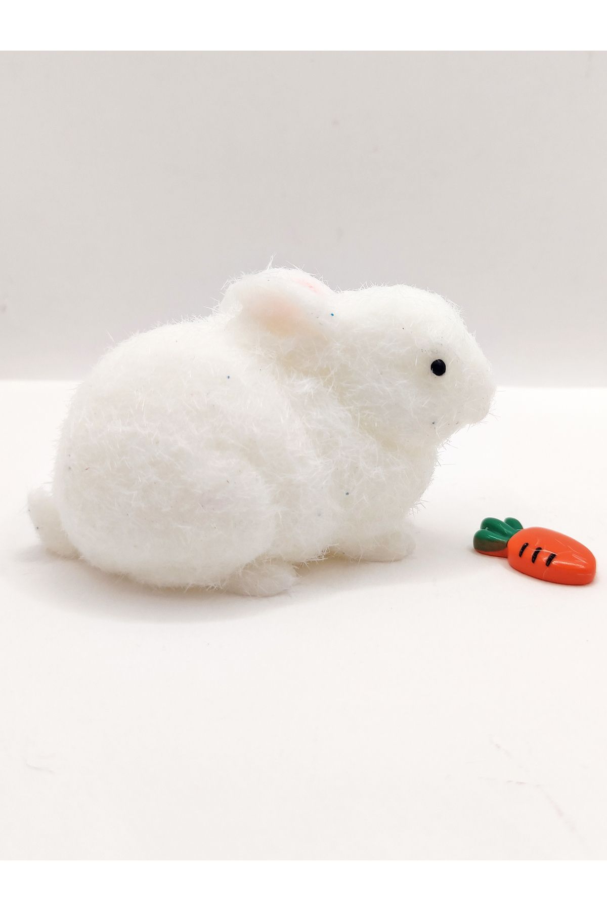 Limmy Tavşan Moj Moj Taba Squishy Havuçlu Tavşan Sıkma 7 cm Tüylü Sukuşi - Beyaz