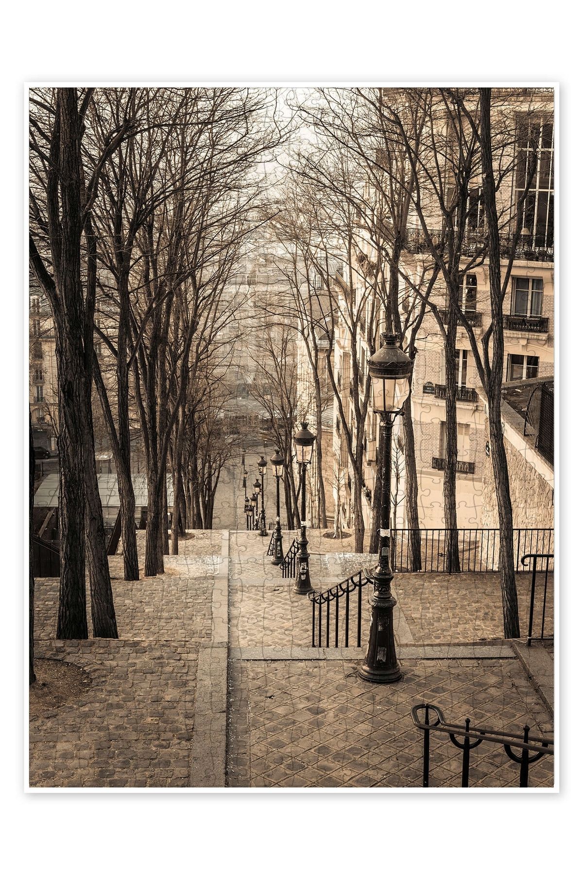Jeronkarji Montmartre Şehir Basamakları 500 Parça Puzzle Yapboz Şehir Manzara Temalı Hobilik