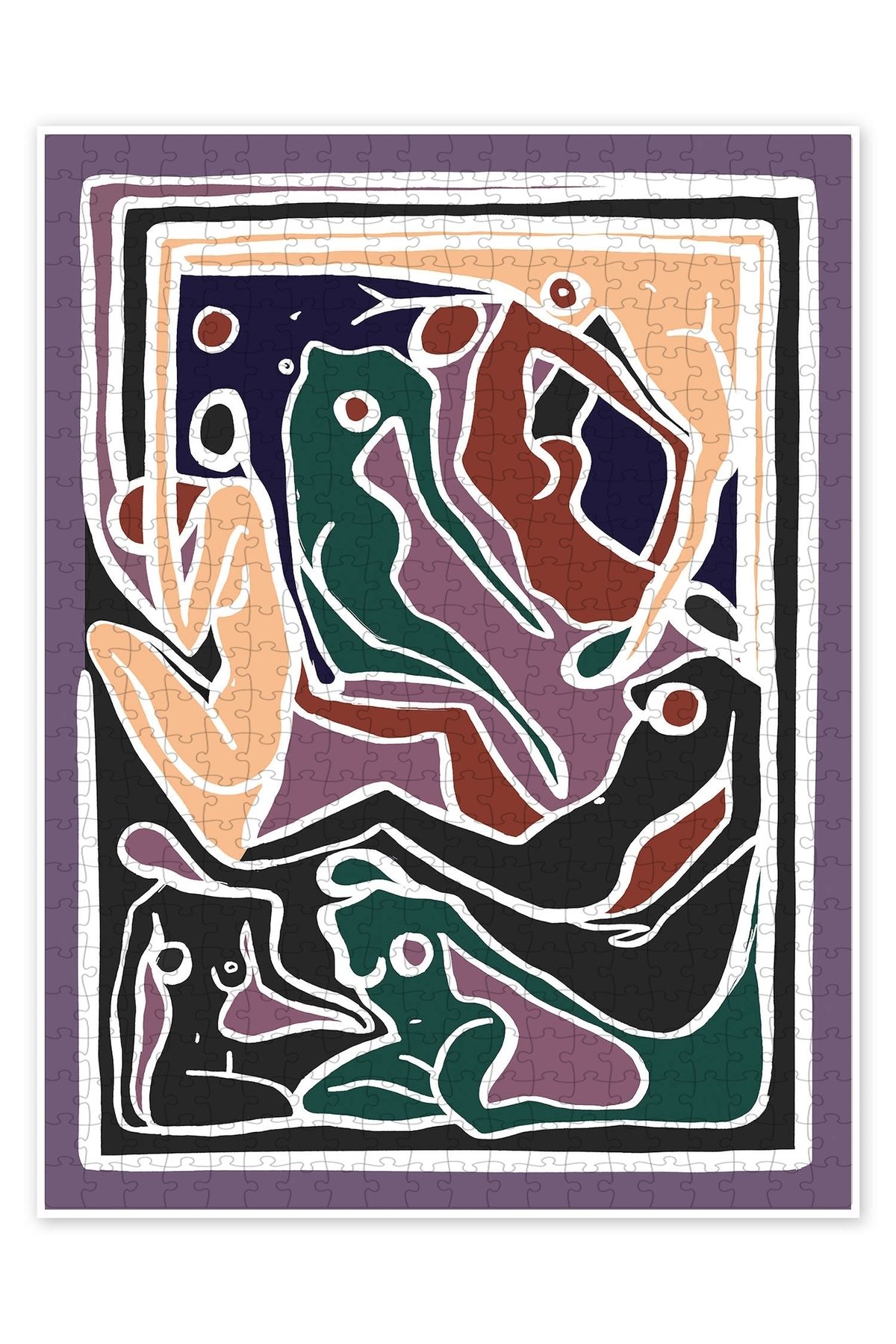 Jeronkarji Ecstatic Nudes Lilac 500 Parça Puzzle Yapboz Bohem Soyut Sanat Temalı
