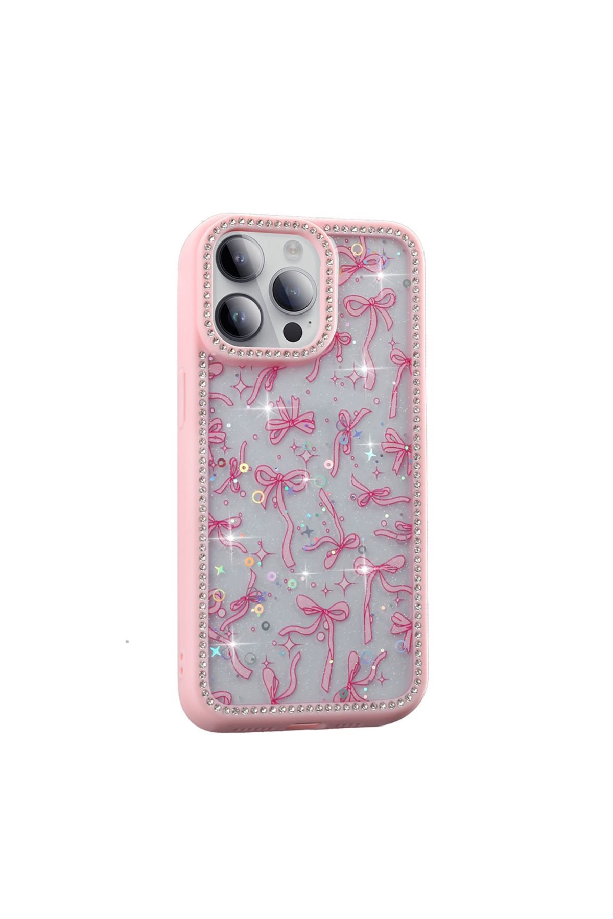 KılıfShop İphone 14 Pro Max Kılıf Azra Taşlı Simli