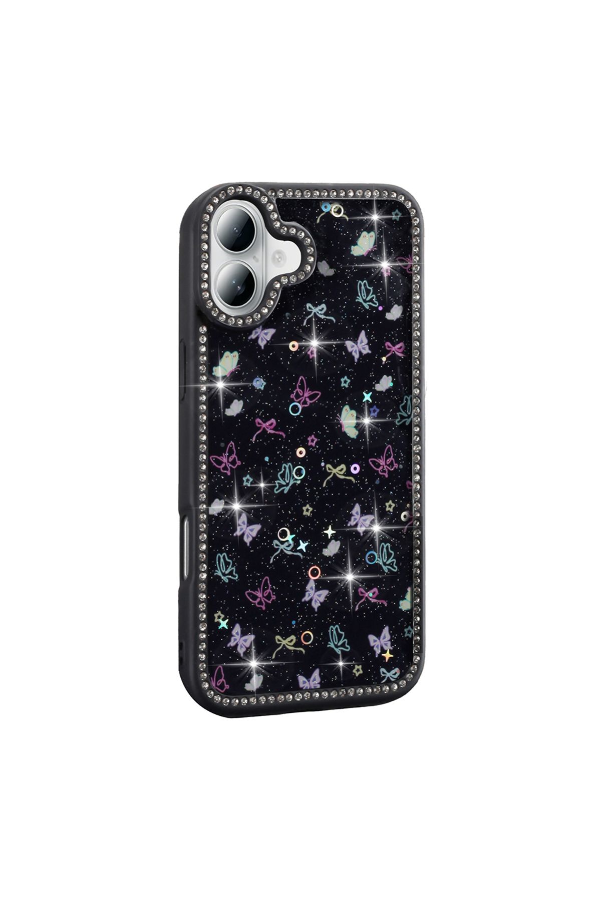 KılıfShop İphone 16 Kılıf Azra Taşlı Simli