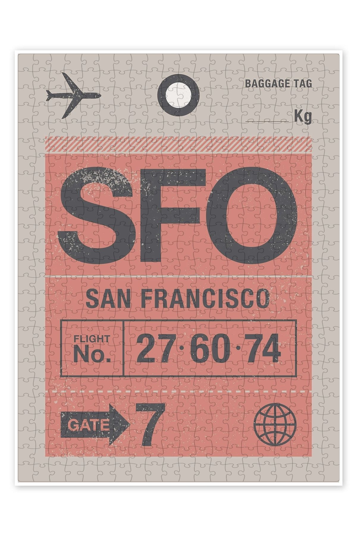 Jeronkarji San Francisco seyahat etiketi 500 Parça Puzzle Yapboz Şehir Manzara Temalı Hobilik