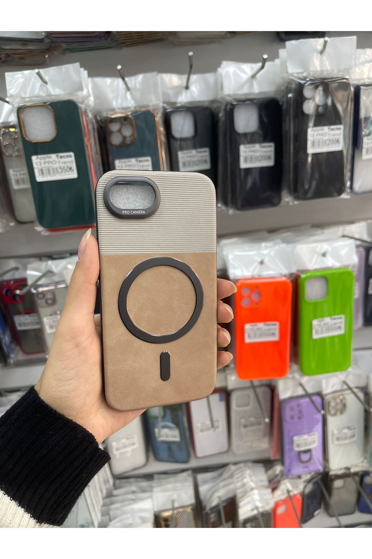 TECNOTREND Apple iphone 16 E UYUMLU DERİ SÜET DOKULU MAGSAFFE SİLİKON KILIF