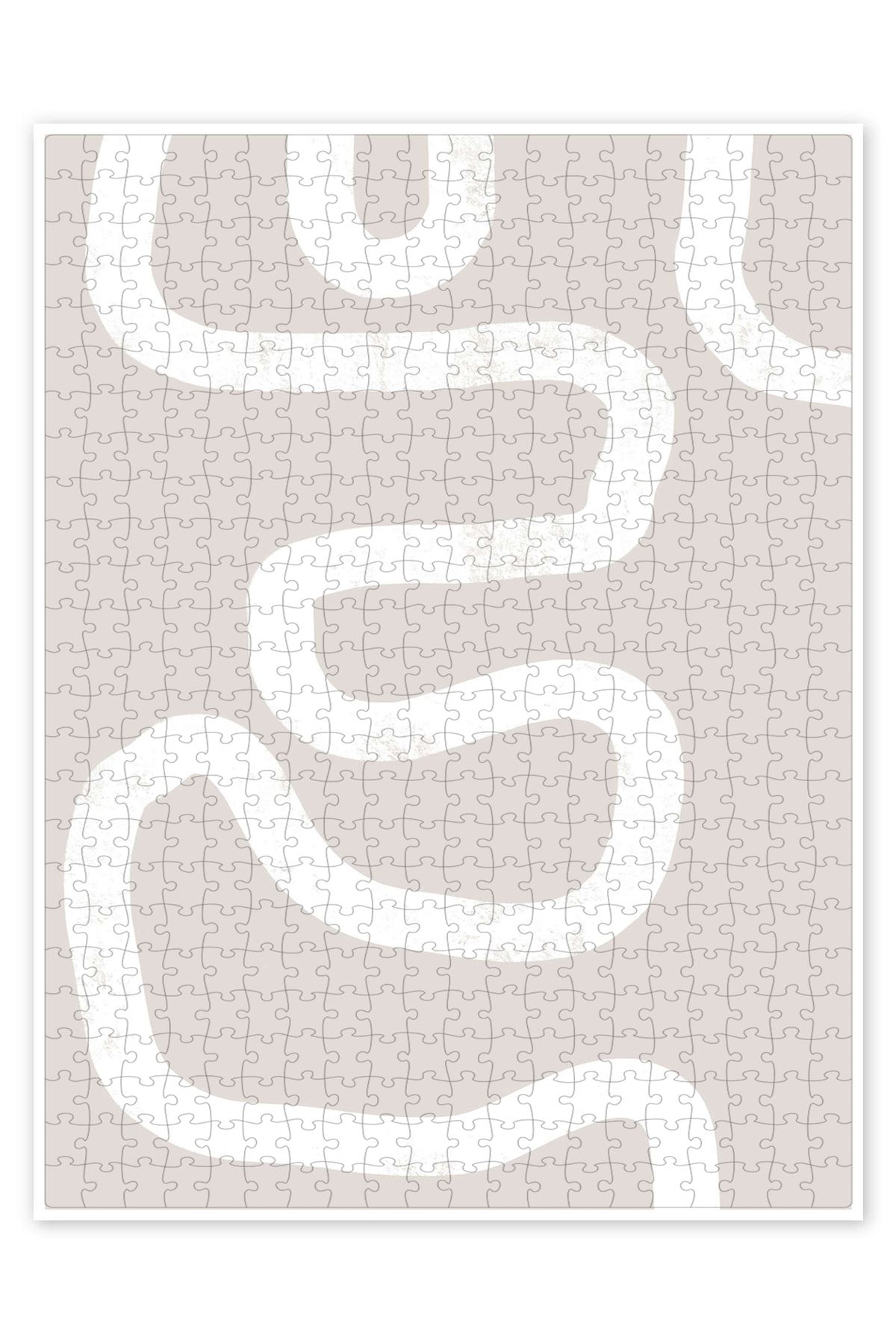Jeronkarji Beyaz Soyut Çizgiler II 500 Parça Puzzle Yapboz Bohem Soyut Sanat Temalı