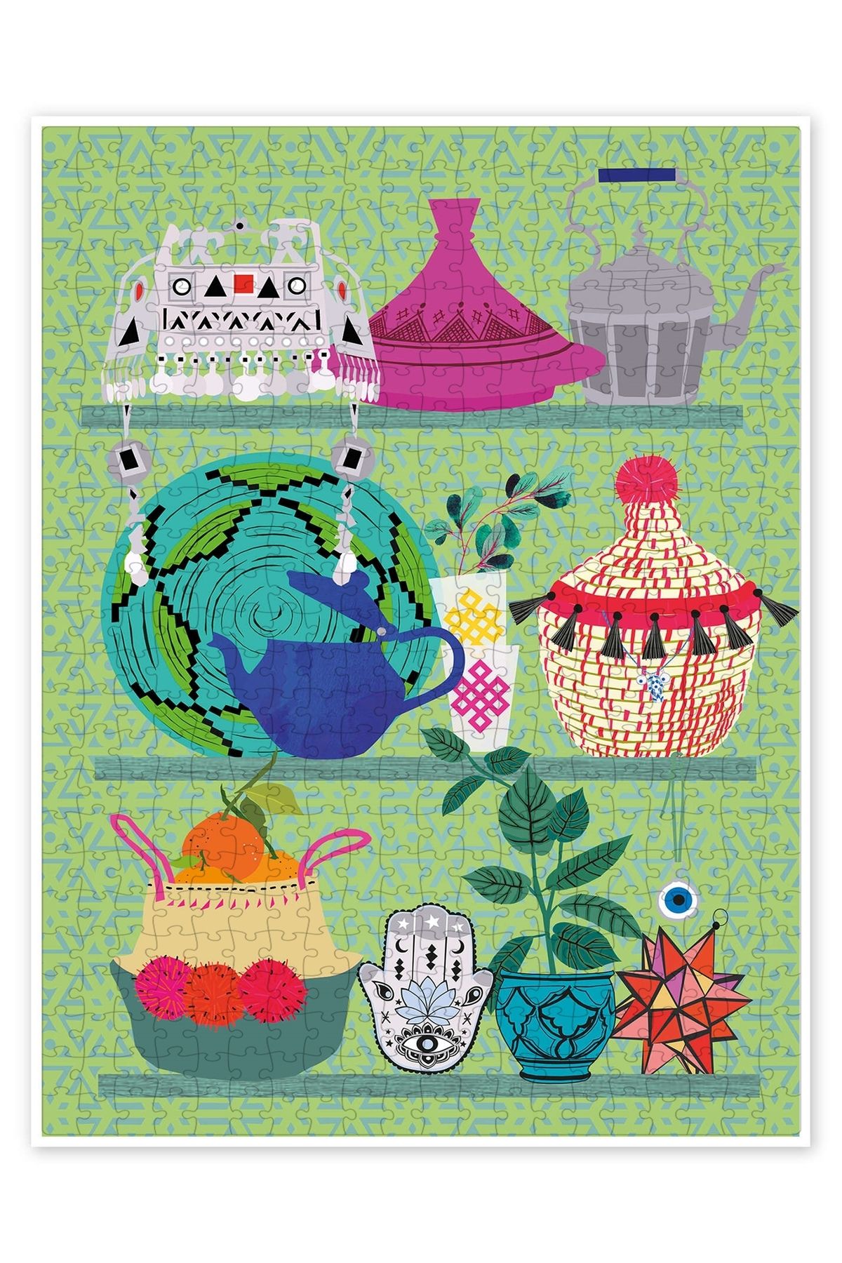 Jeronkarji Oryantal Raf 500 Parça Puzzle Yapboz Mutfak Temalı Yetişkinler için