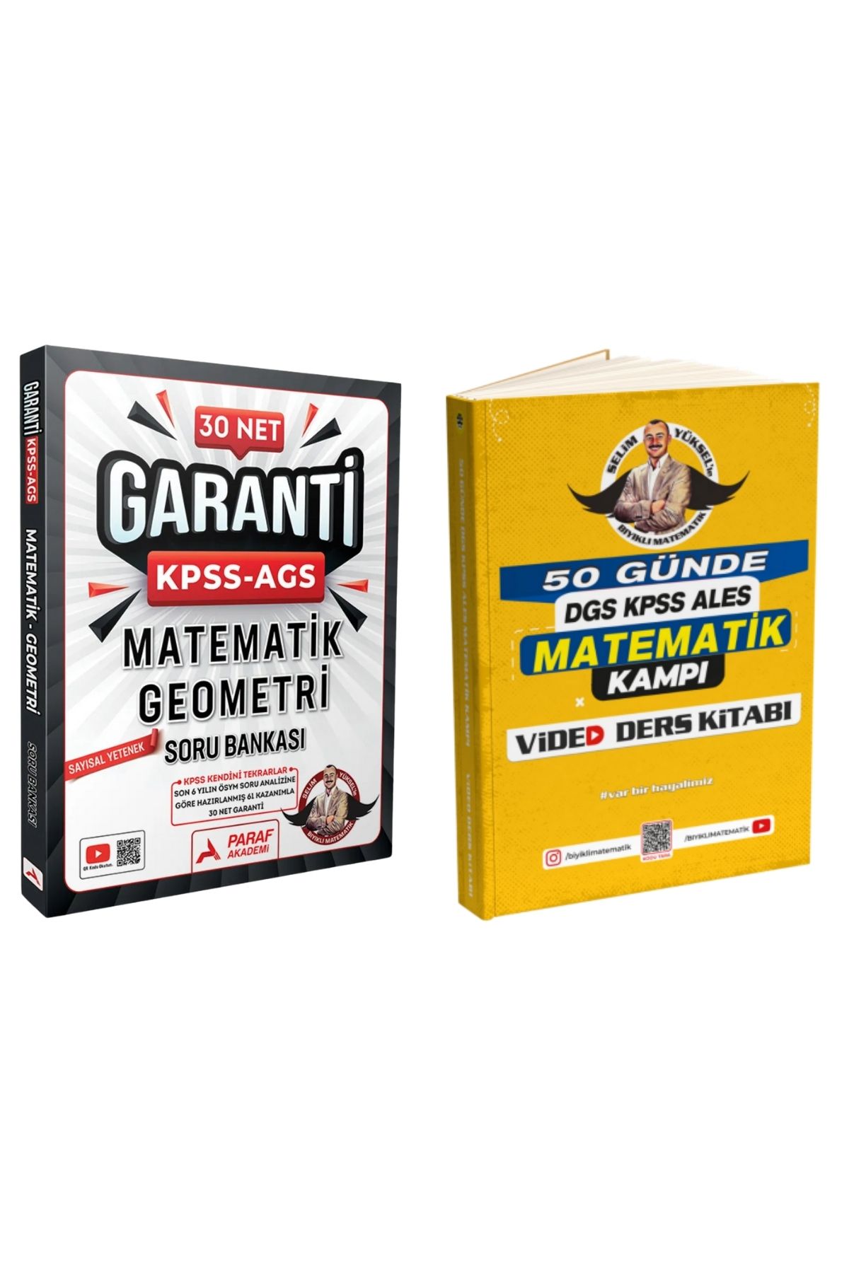Bıyıklı Matematik KPSS-AGS-DGS-ALES Matematik Seti – Paraf 30 Net Soru Bankası + Bıyıklı 50 Günde Video Ders Notları