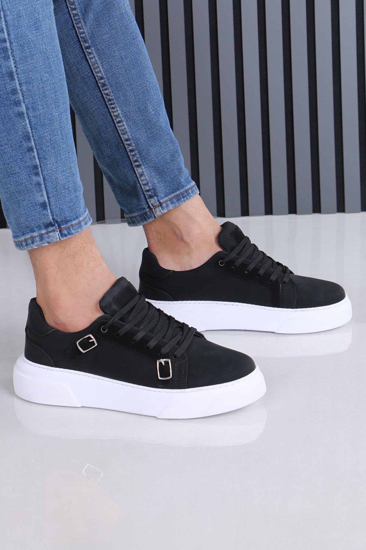 sauron Madrid Model Erkek Casual Spor Ayakkabı Çift Tokalı Ortopedik Tabanlı