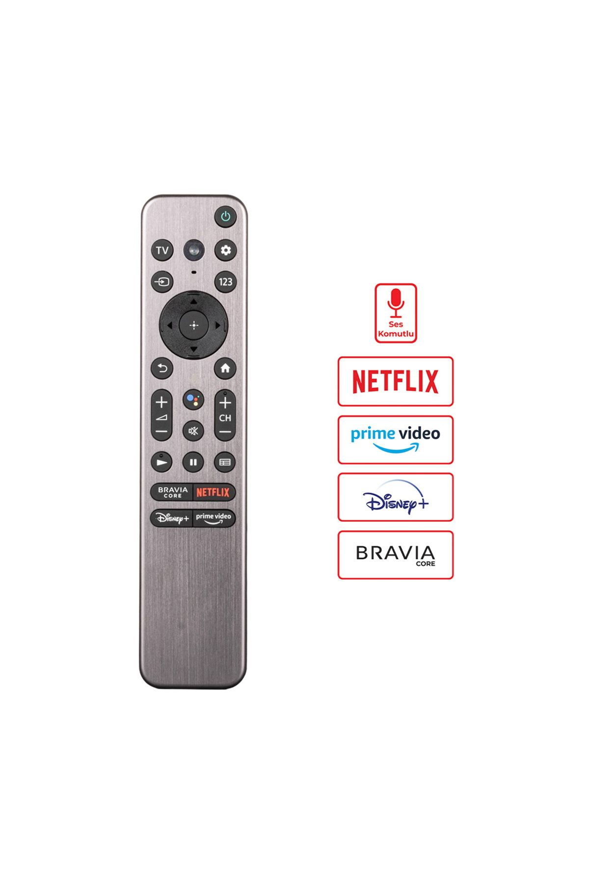 WEKO Sony RMF-TX900U Bravia Core Netflix Disney Prime Video Tuşlu Ses Komutlu Lcd Led TV Kumanda