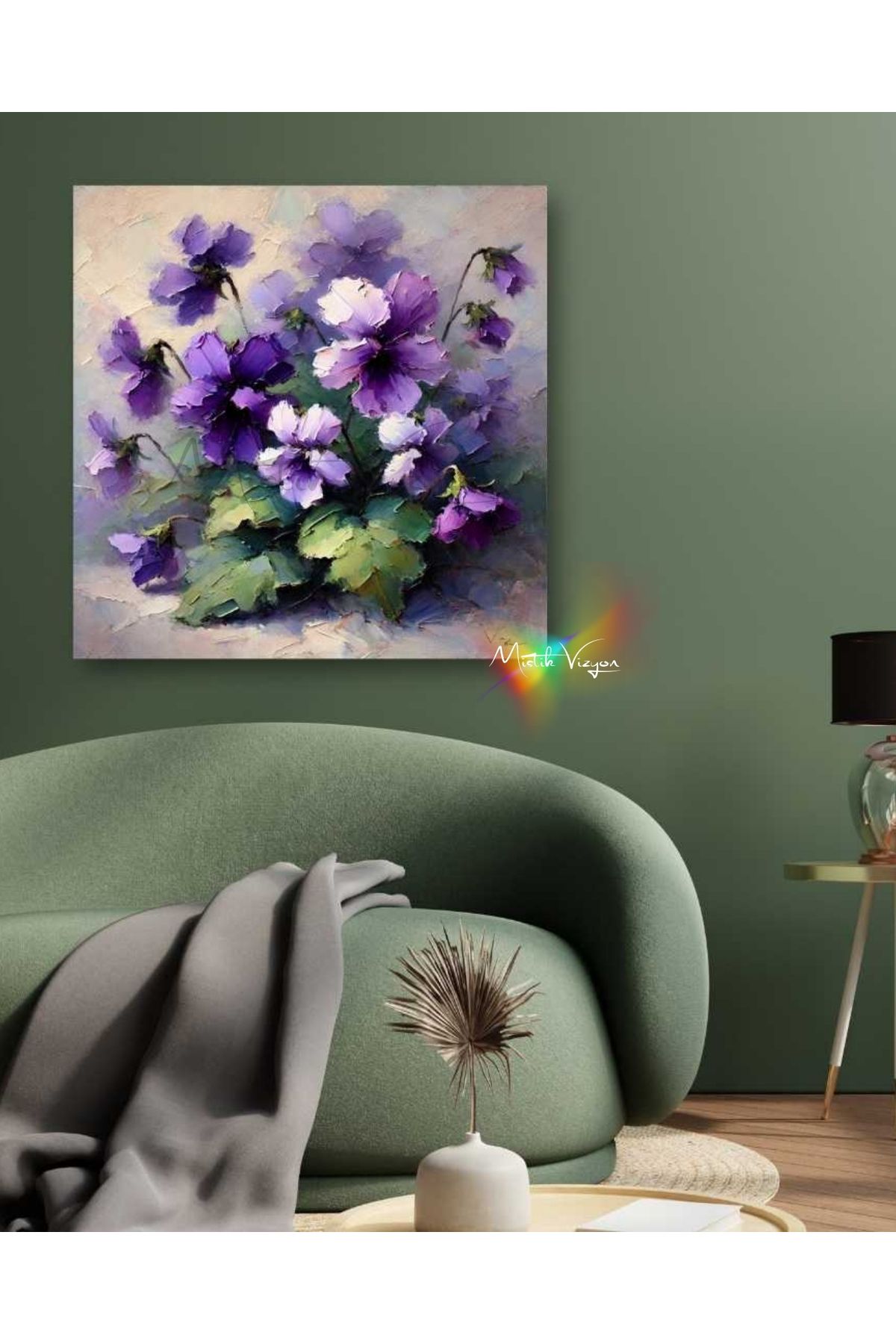 Mystic Art Menekşe Kanvas Tablo