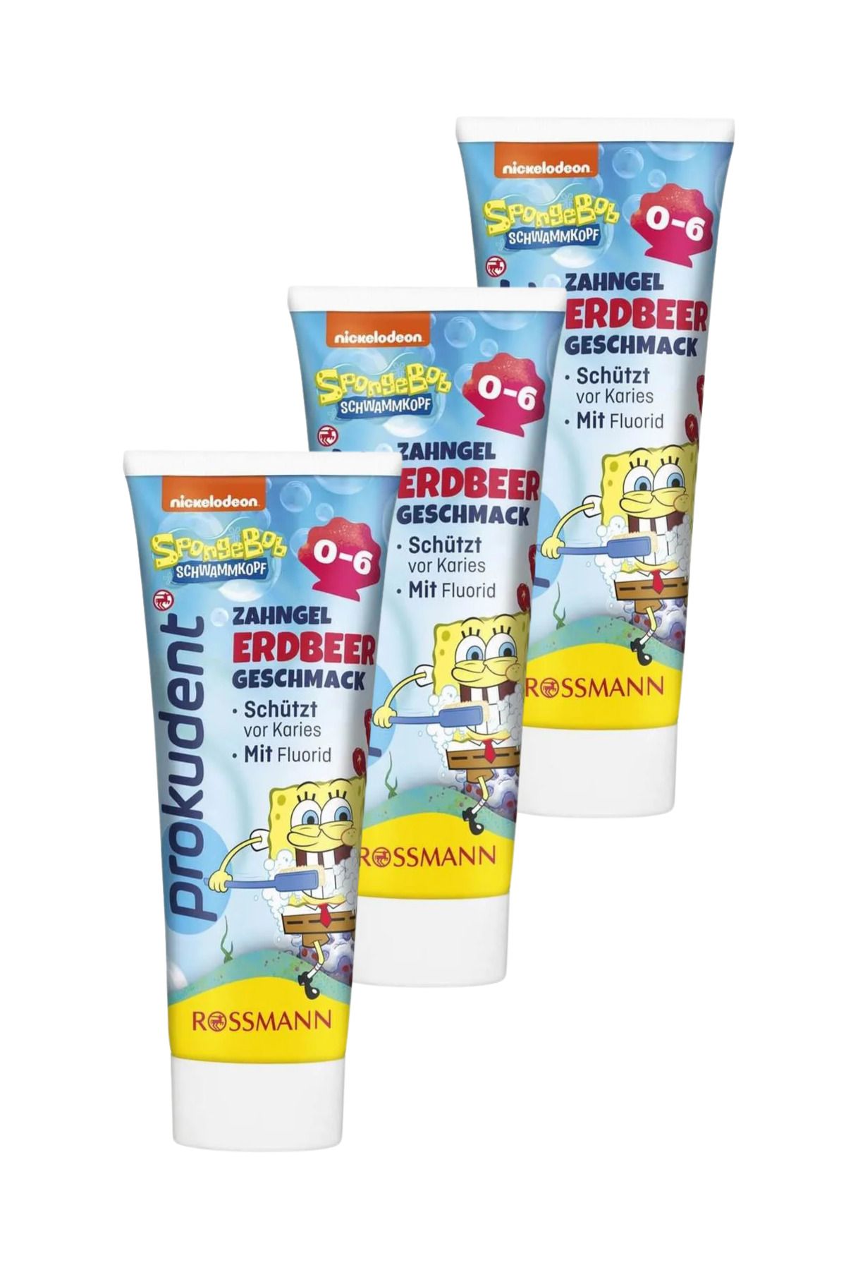 prokudent Çocuklar İçin Sünger Bob Jel Diş Macunu 0-6 Yaş 75 ml (3 Adet)