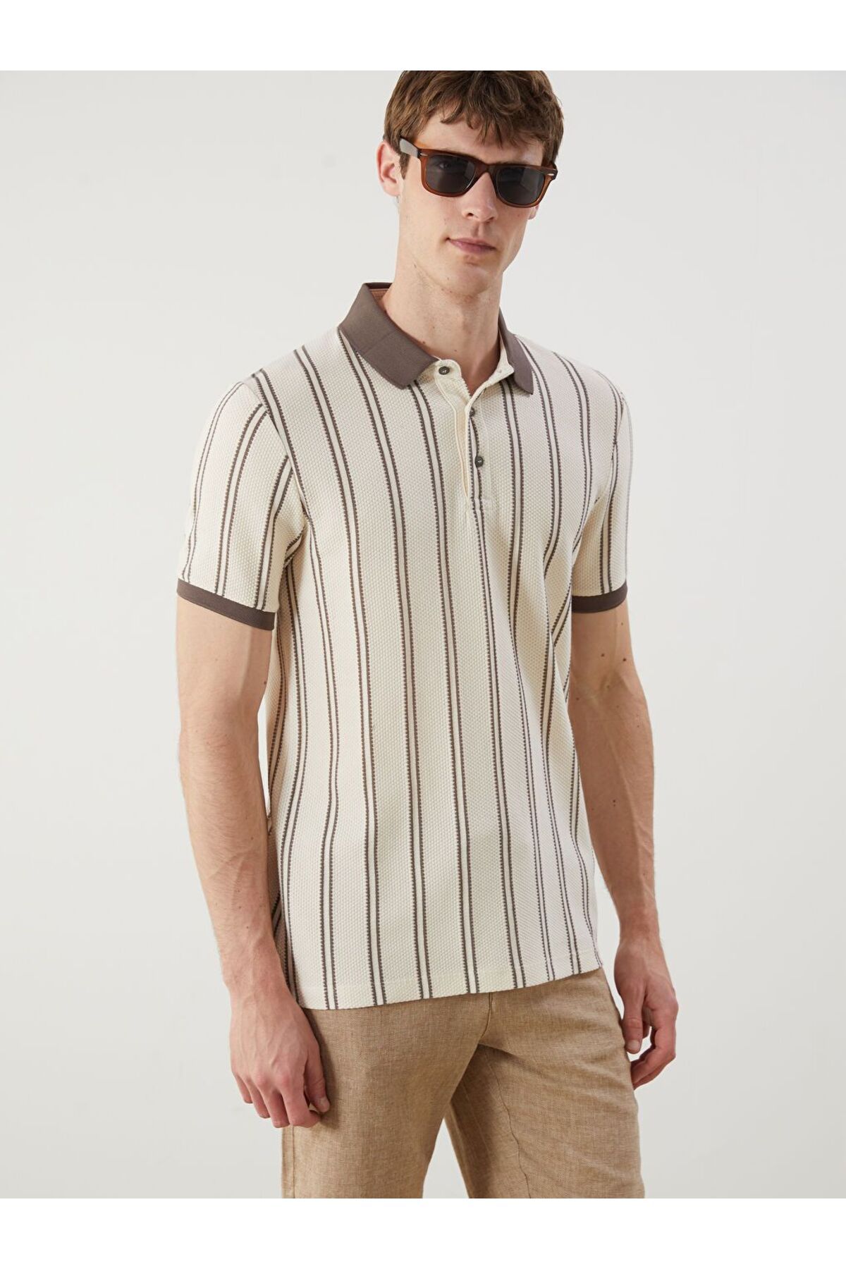 LC Waikiki LCW Vision Polo Yaka Çizgili Erkek Tişört