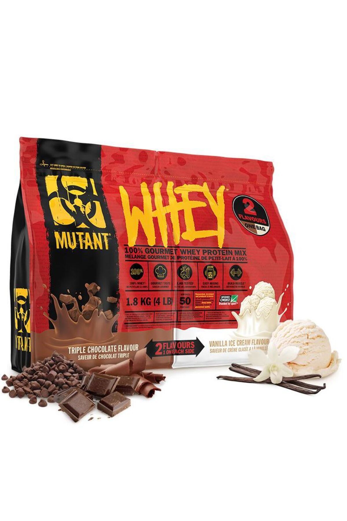 MUTANT WHEY 4lb Dual Flavor - Whey Protein Mix 2 kg - 50 servis (KANADA MENŞEİ)
