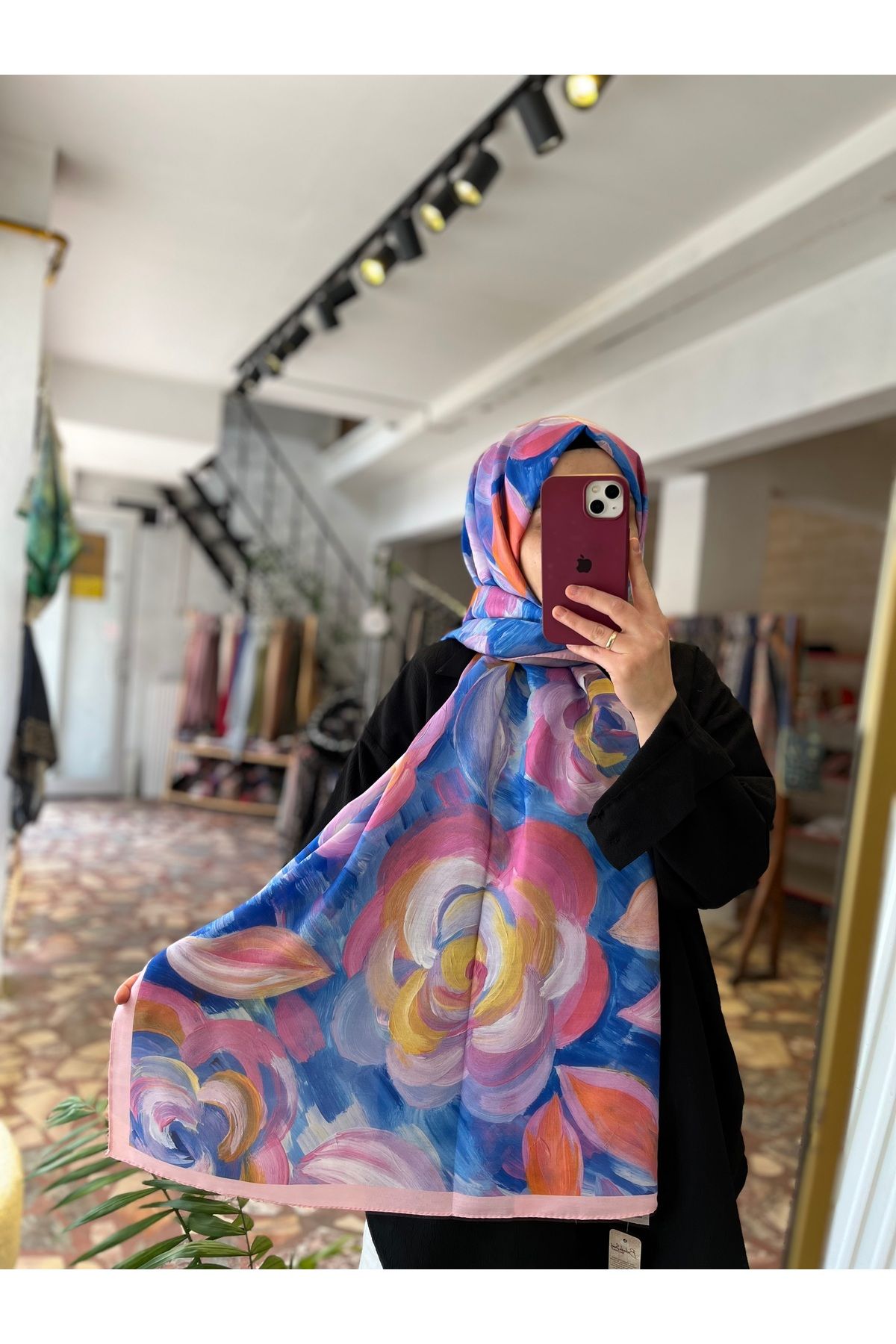Neva Gül Desen Pamuk Şal