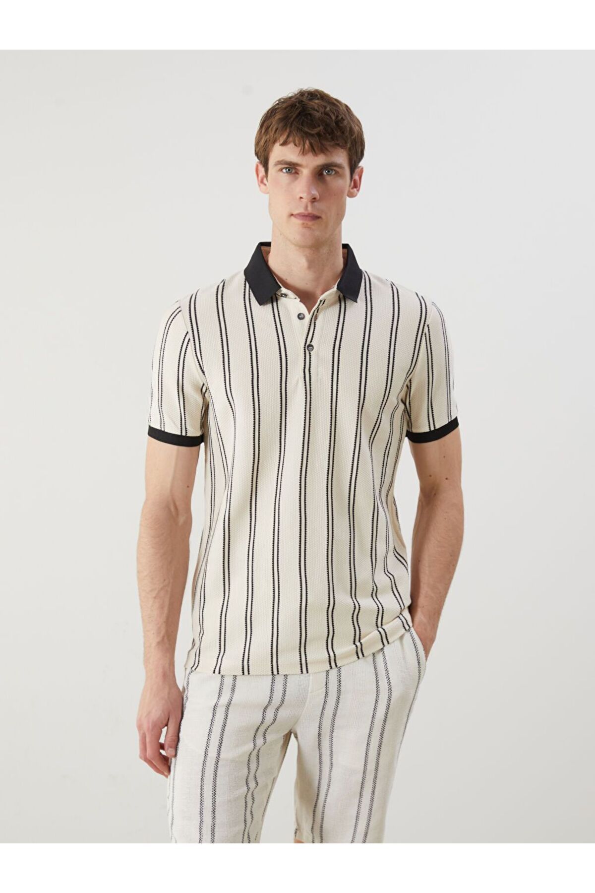 LC Waikiki LCW Vision Polo Yaka Çizgili Erkek Tişört
