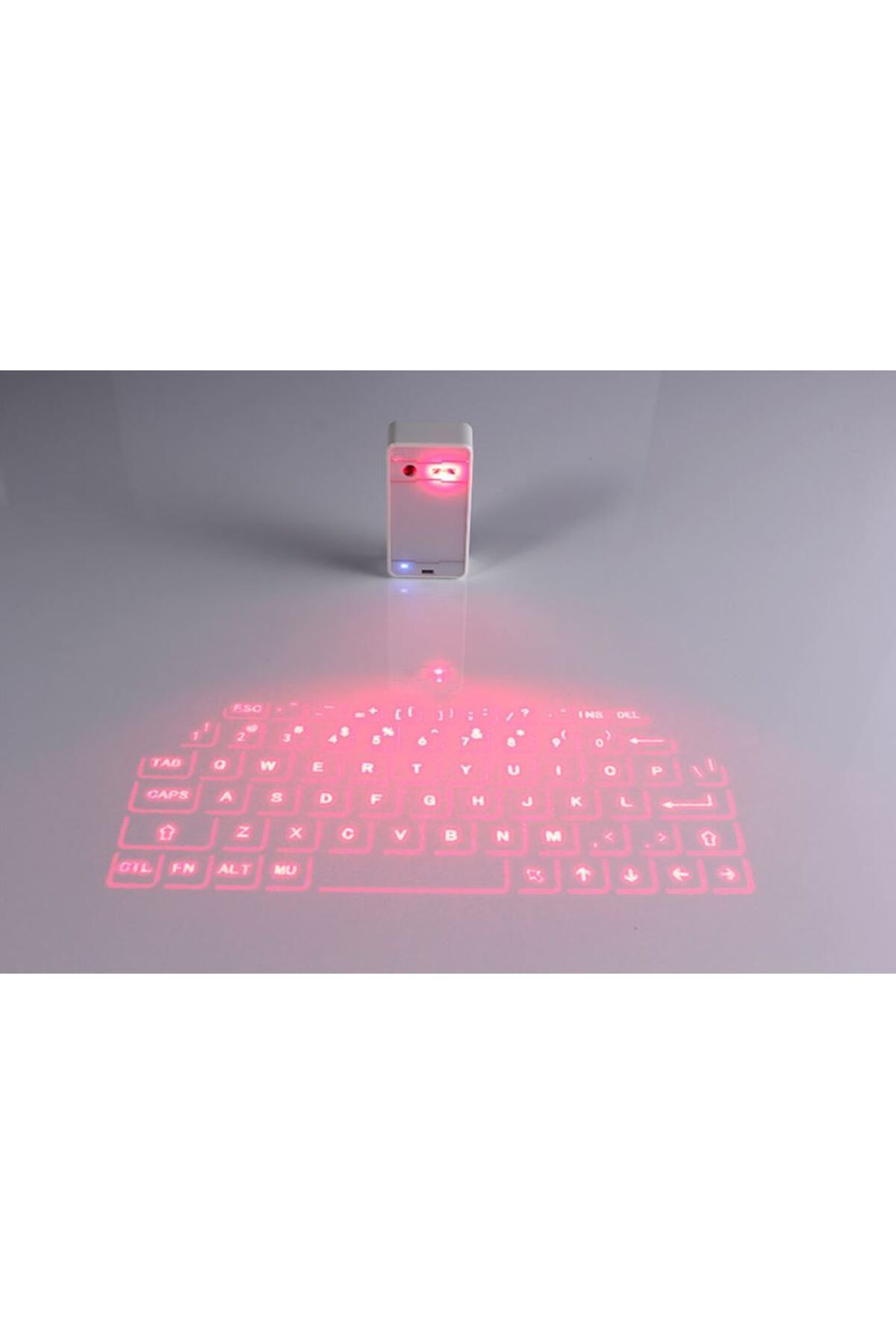 Influential Tech-Portable Wireless Projection Laser Keyboard, Bluetooth & USB, Compatible iOS/Android/Windows, White 6