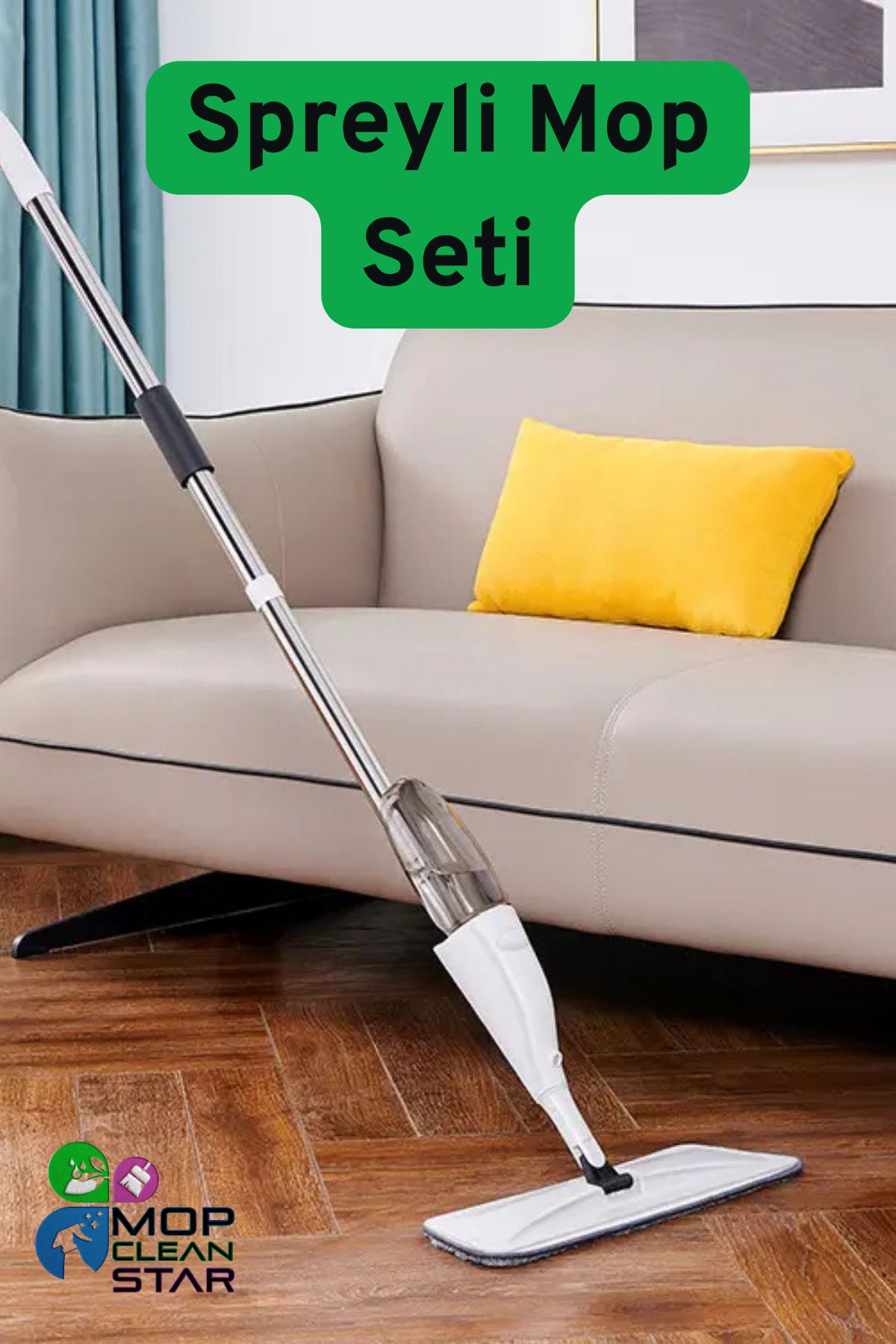Mop Clean Star ✨ 360° Dönen Su ve Deterjan Hazneli Mikrofiber Sprey Mop | Pratik Temizlik Seti 🧼